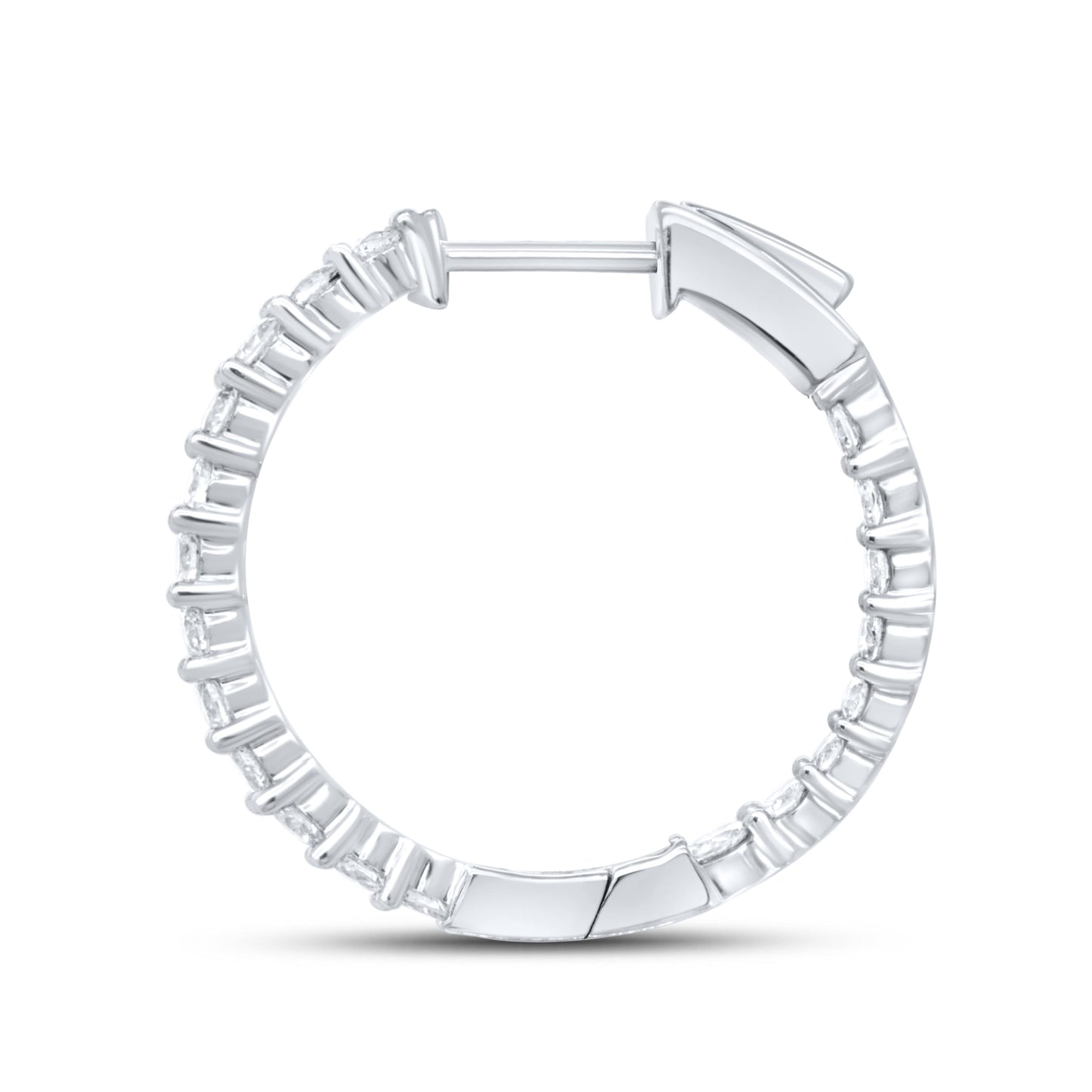 10kt White Gold 2 CTW Natural Diamond Hoops