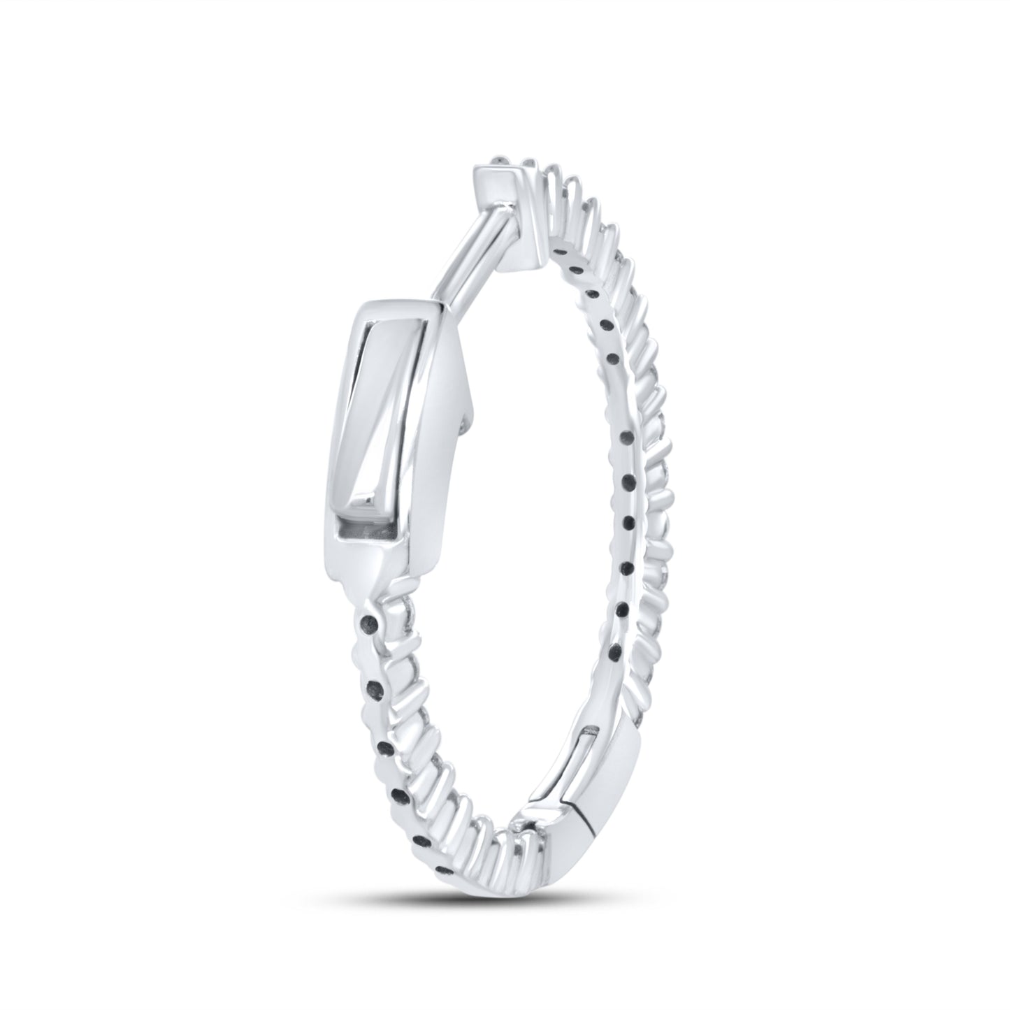 10kt White Gold 0.50 CTW Natural Diamond Hoops