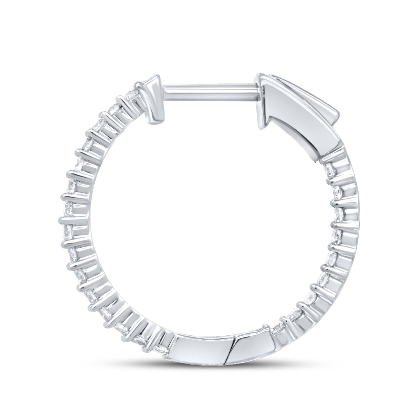 10kt White Gold 0.50 CTW Natural Diamond Hoops