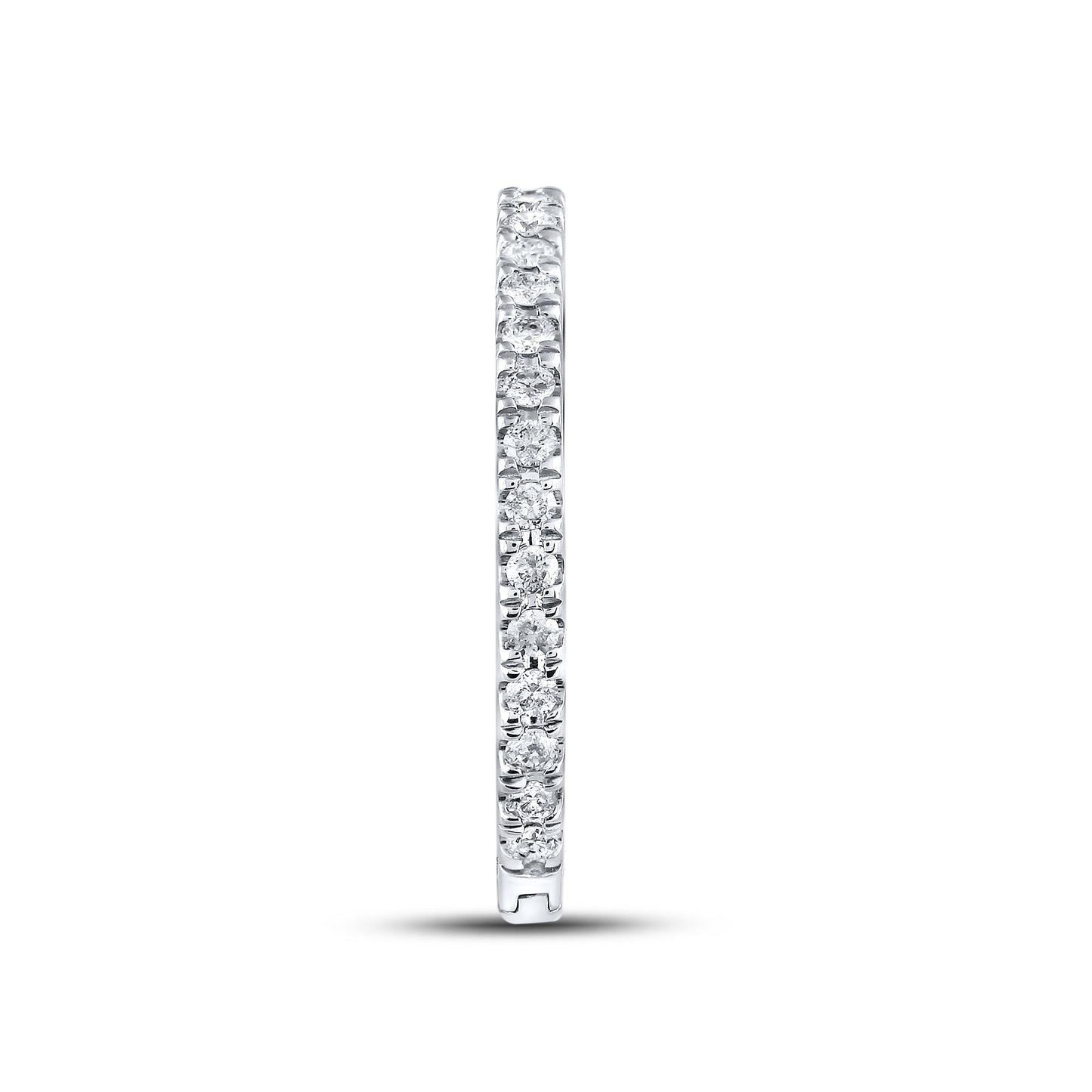 10kt White Gold 0.50 CTW Natural Diamond Hoops