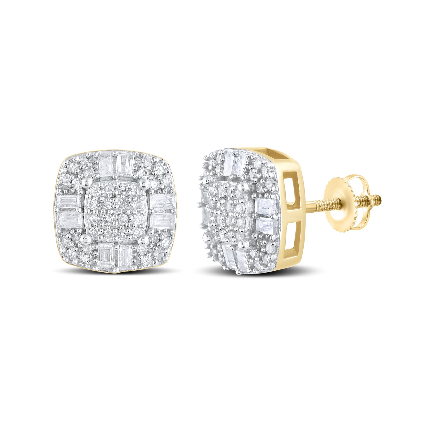 10kt Yellow Gold 0.50 CTW Natural Diamond Earrings