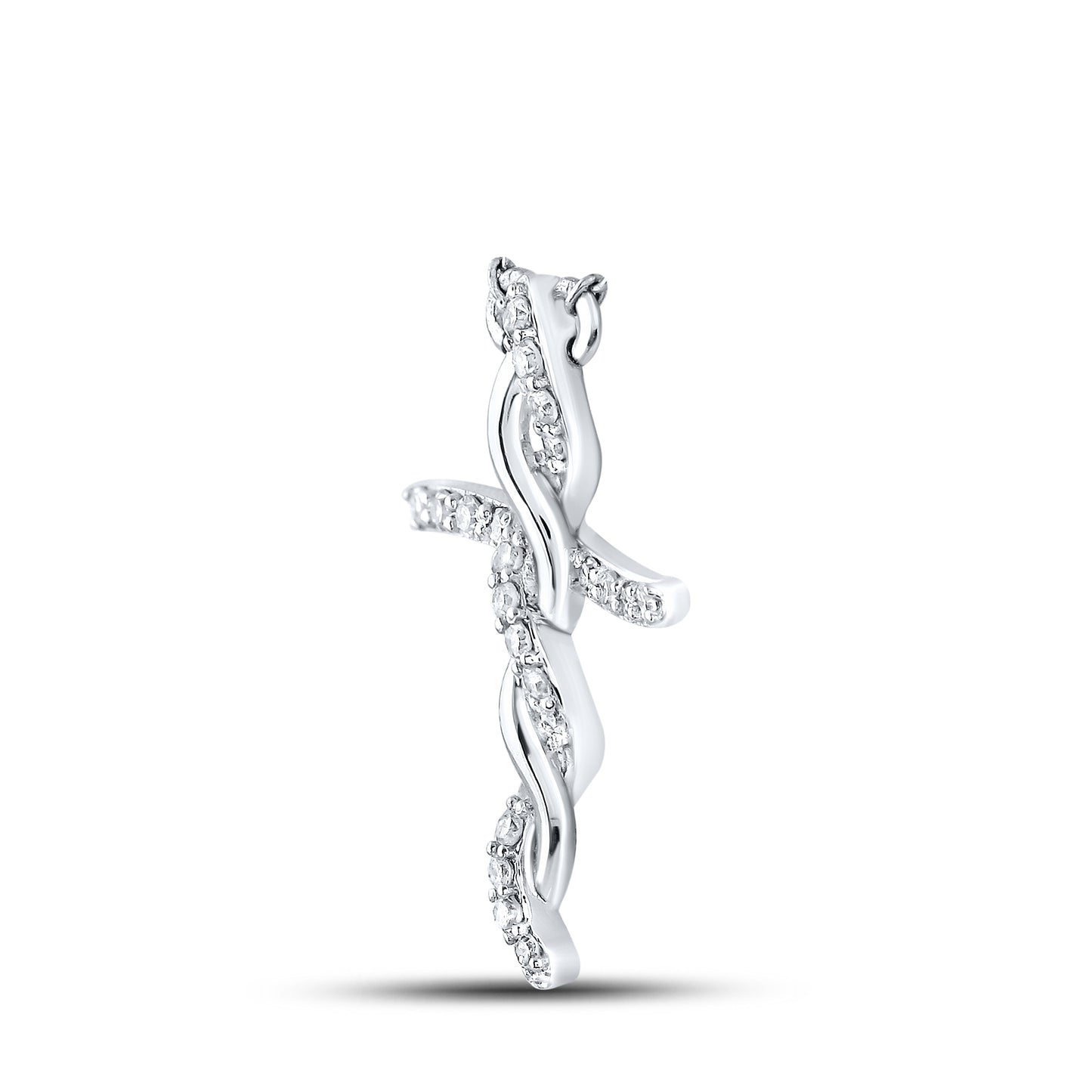 10kt White Gold 0.20 CTW Diamond Pendant With 10kt Chain