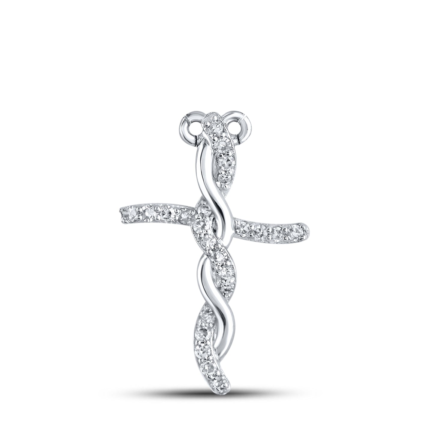 10kt White Gold 0.20 CTW Diamond Pendant With 10kt Chain