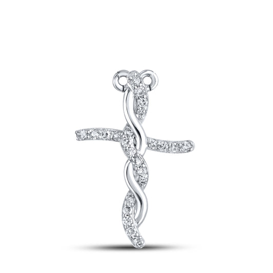 10kt White Gold 0.20 CTW Diamond Pendant With 10kt Chain