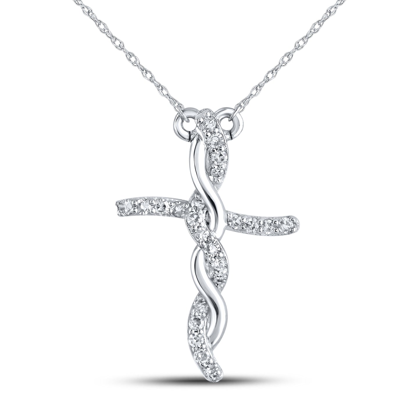 10kt White Gold 0.20 CTW Diamond Pendant With 10kt Chain
