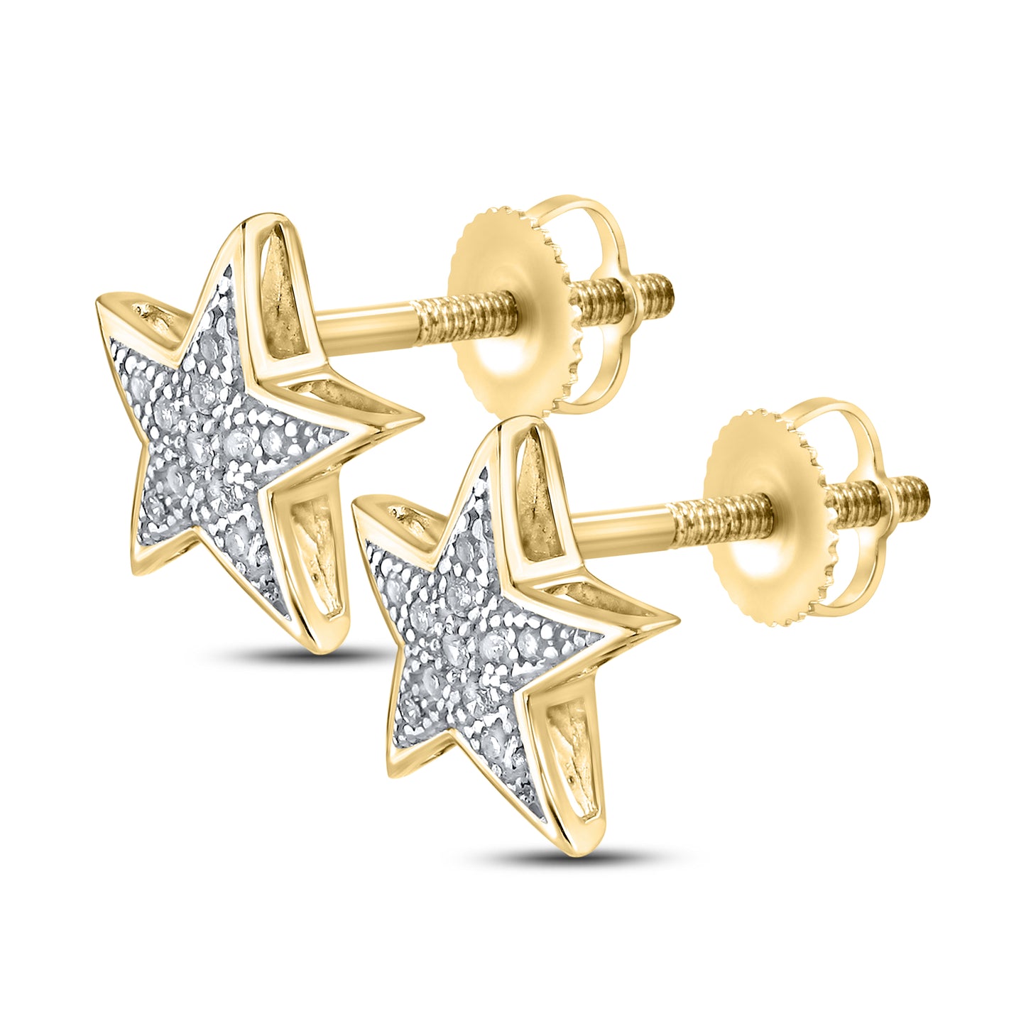 10kt Yellow Gold 0.05 CTW Natural Diamond Earrings