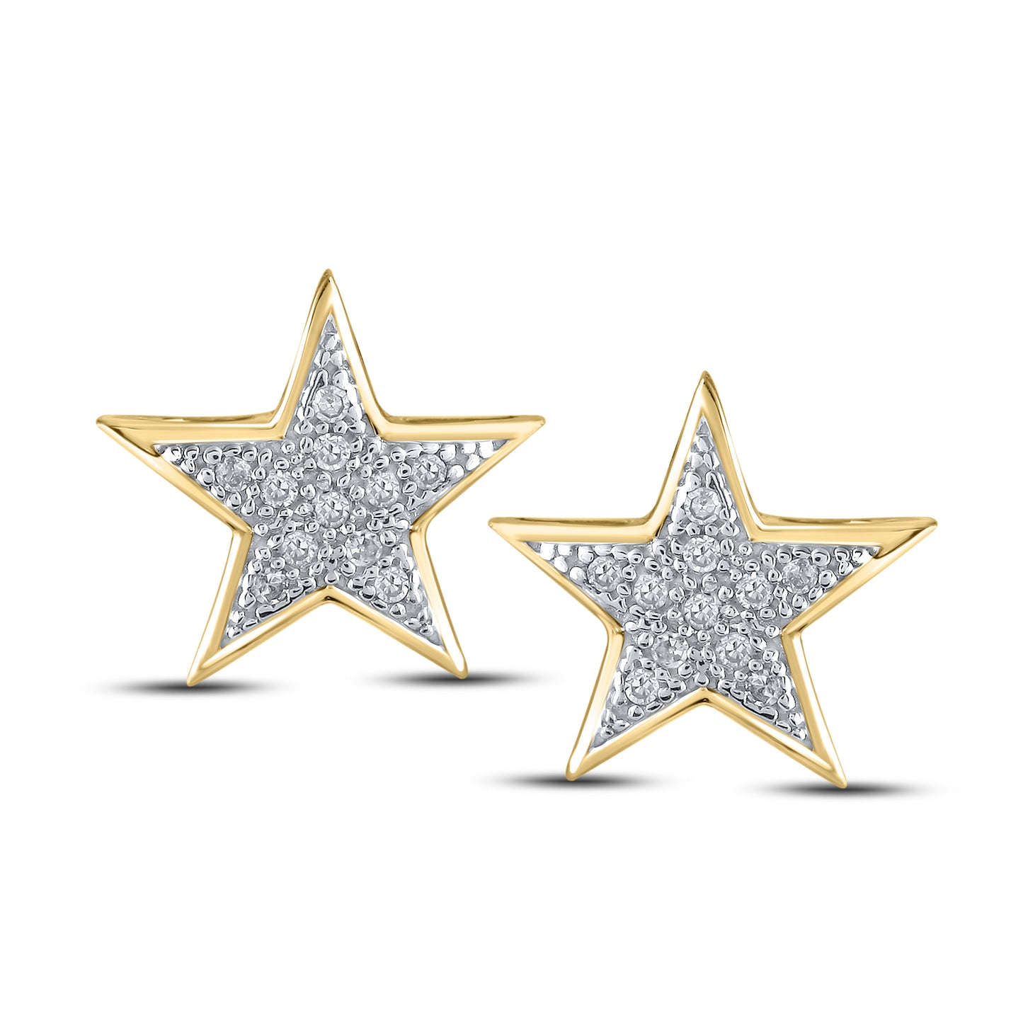 10kt Yellow Gold 0.05 CTW Natural Diamond Earrings