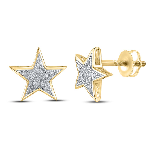 10kt Yellow Gold 0.05 CTW Natural Diamond Earrings