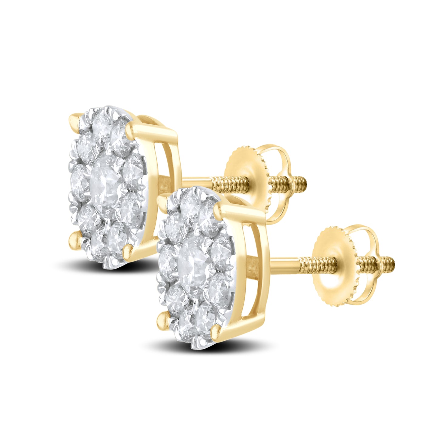 10kt Yellow Gold 0.98 CTW Natural Diamond Earrings