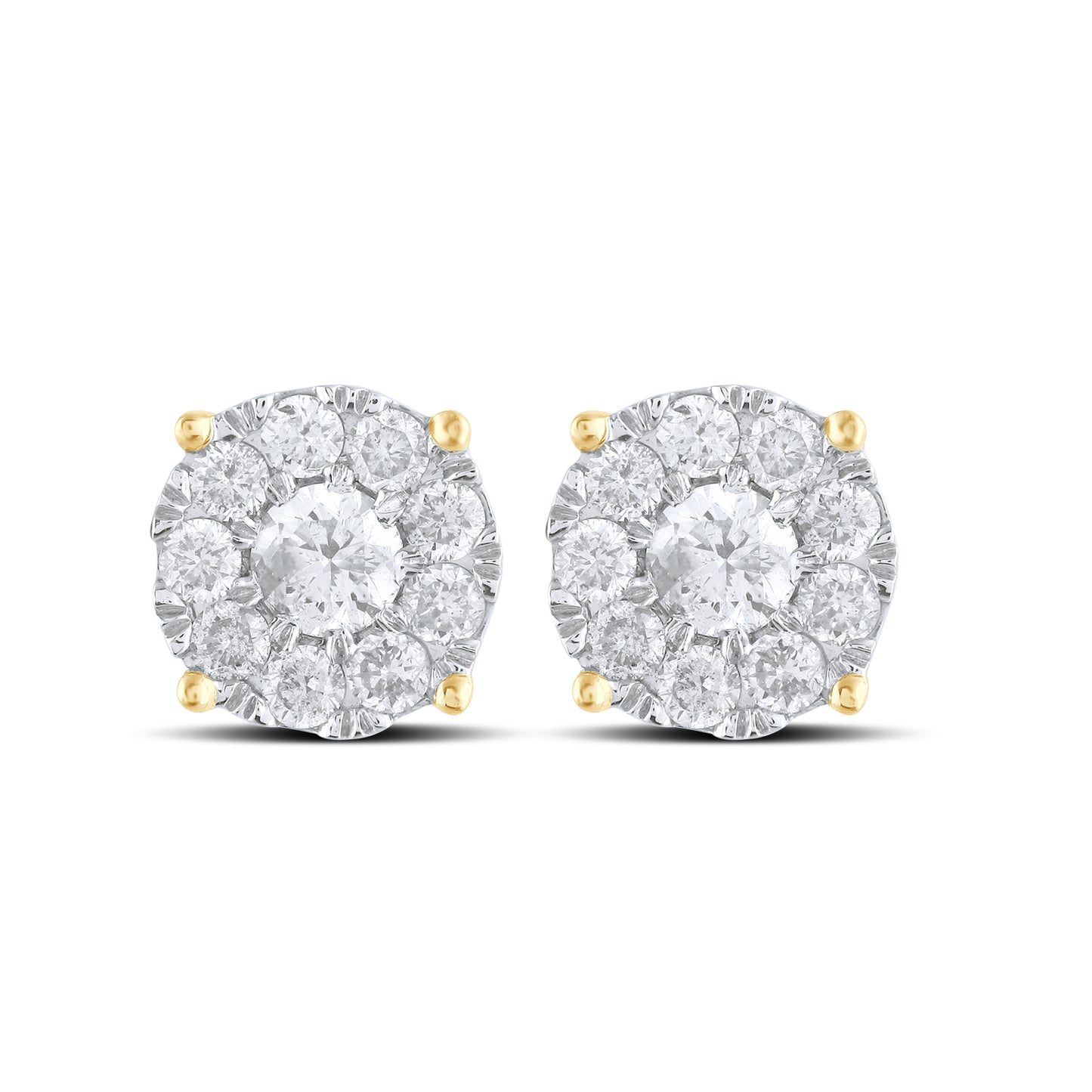 10kt Yellow Gold 0.98 CTW Natural Diamond Earrings