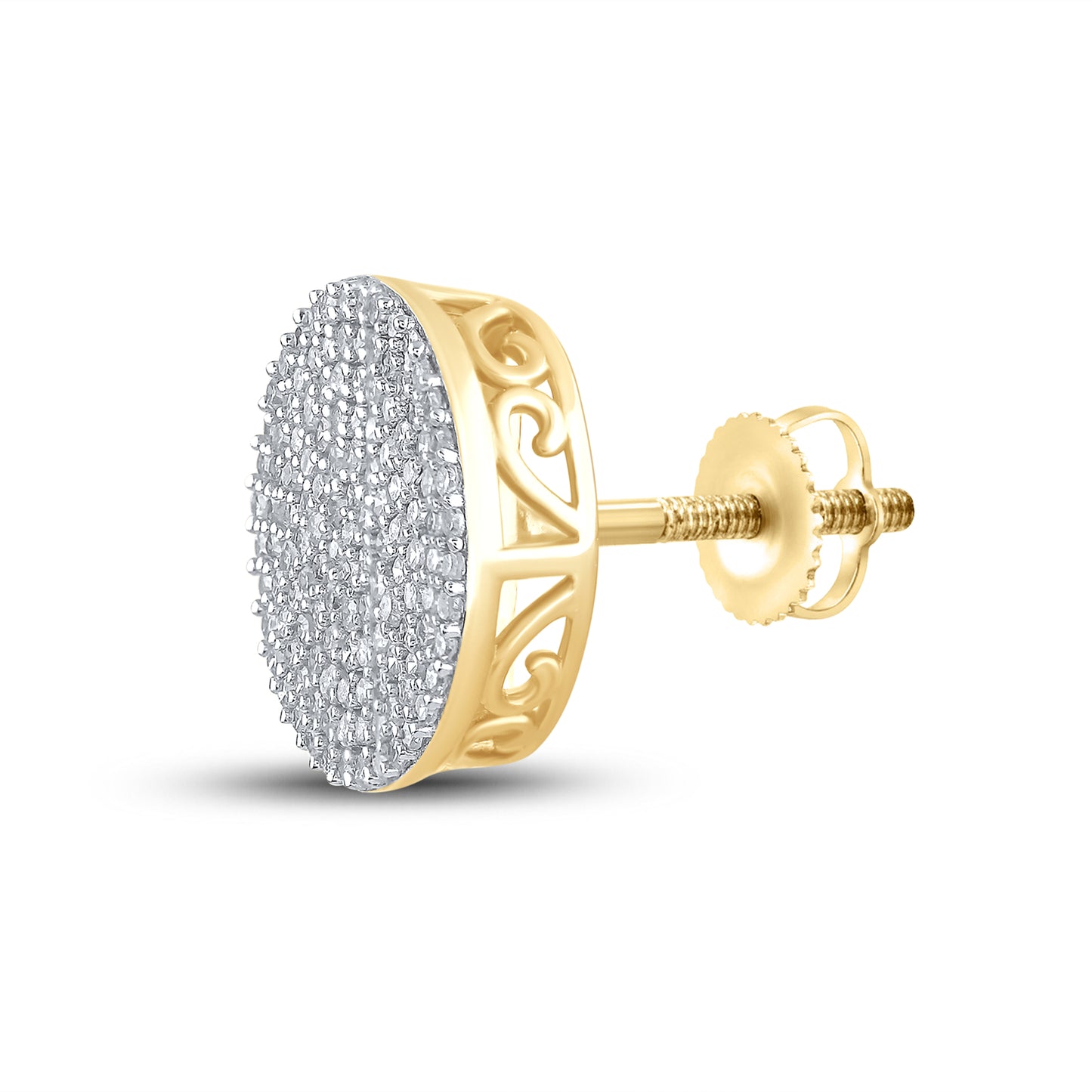 10kt Yellow Gold 0.75 Natural Diamond Earrings
