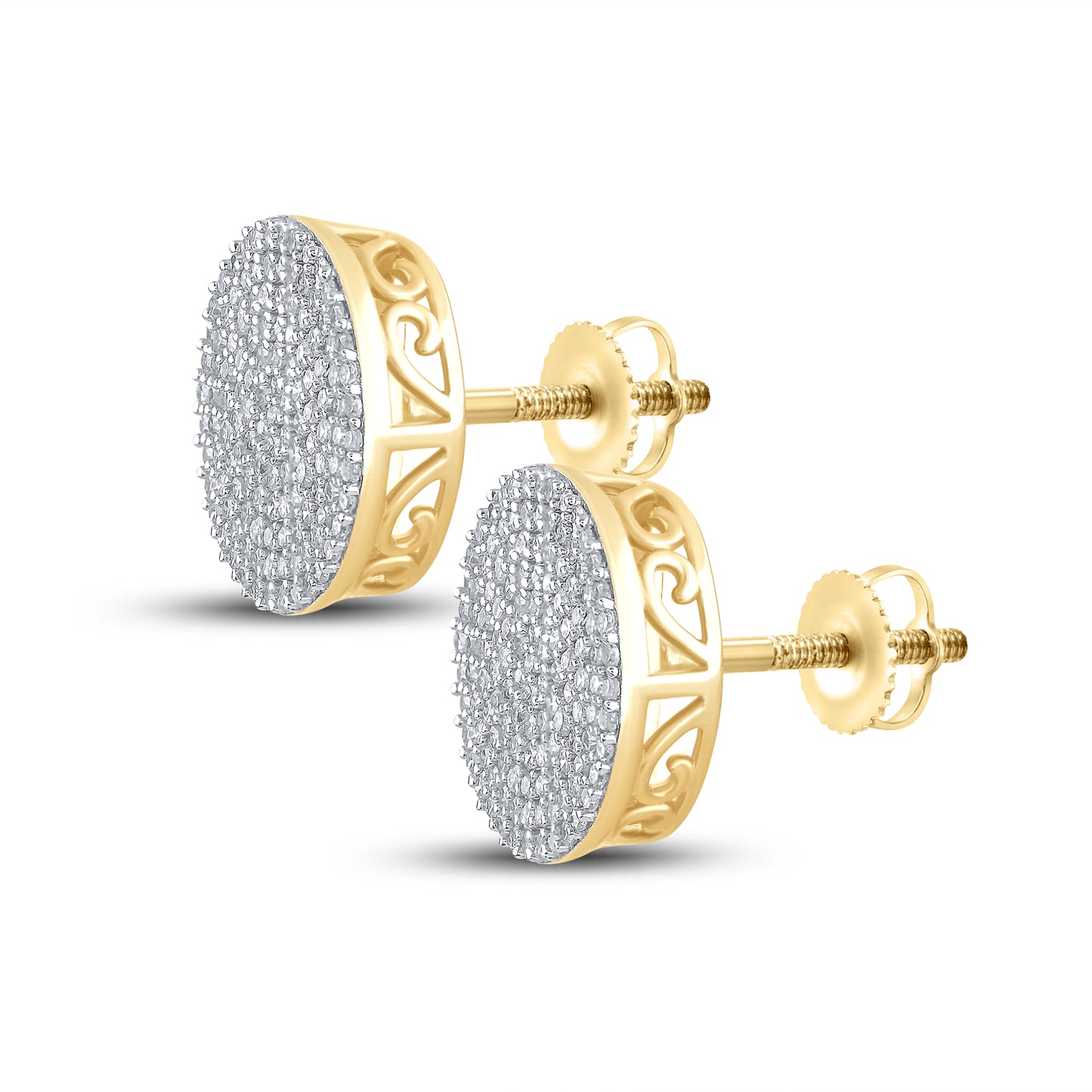 10kt Yellow Gold 0.75 Natural Diamond Earrings