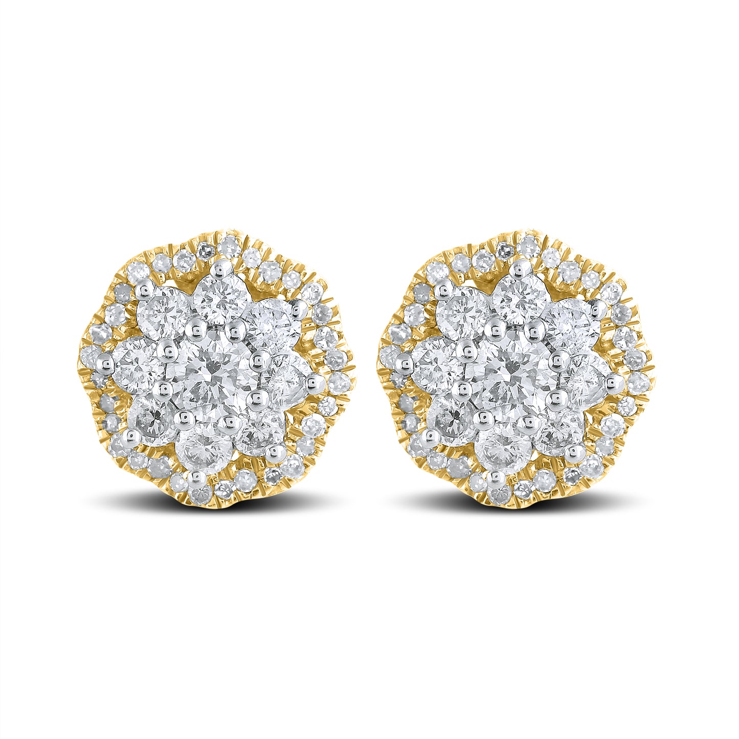 10kt Yellow Gold 0.96 CTW Natural Diamond Earrings