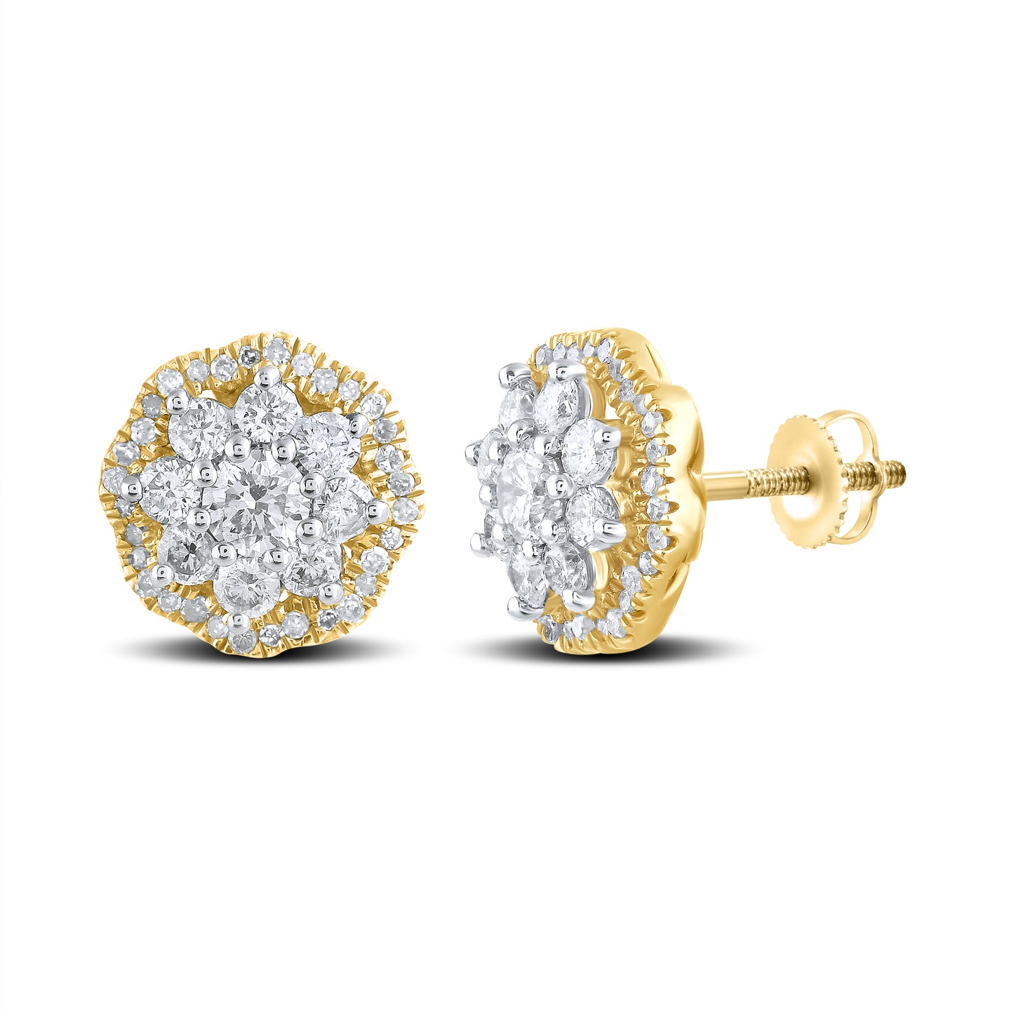 10kt Yellow Gold 0.96 CTW Natural Diamond Earrings
