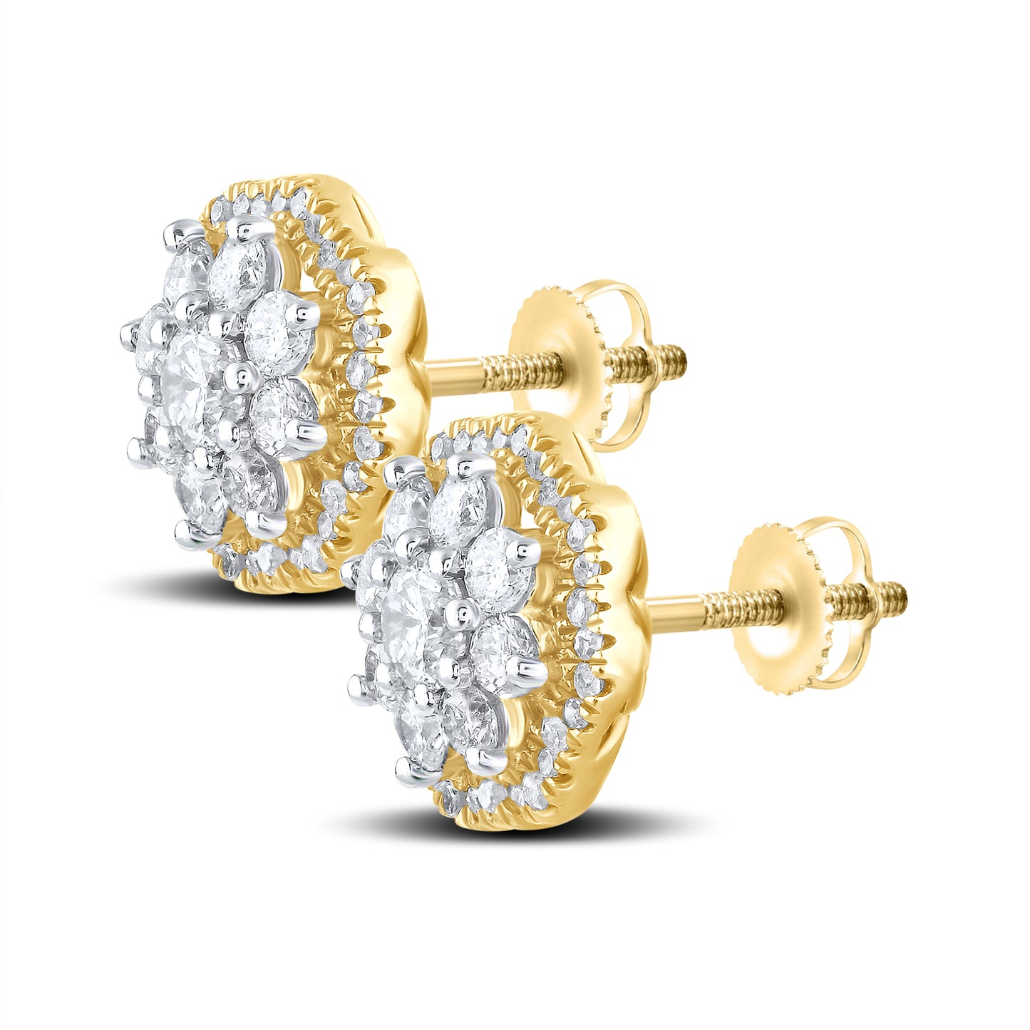 10kt Yellow Gold 0.96 CTW Natural Diamond Earrings