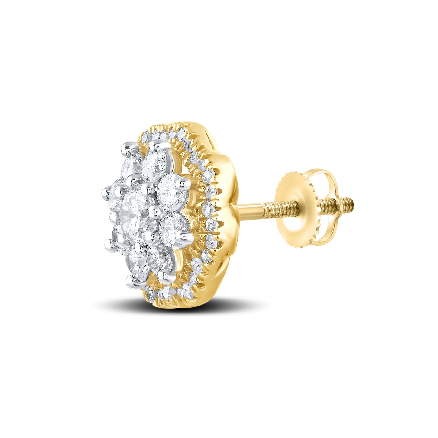 10kt Yellow Gold 0.96 CTW Natural Diamond Earrings