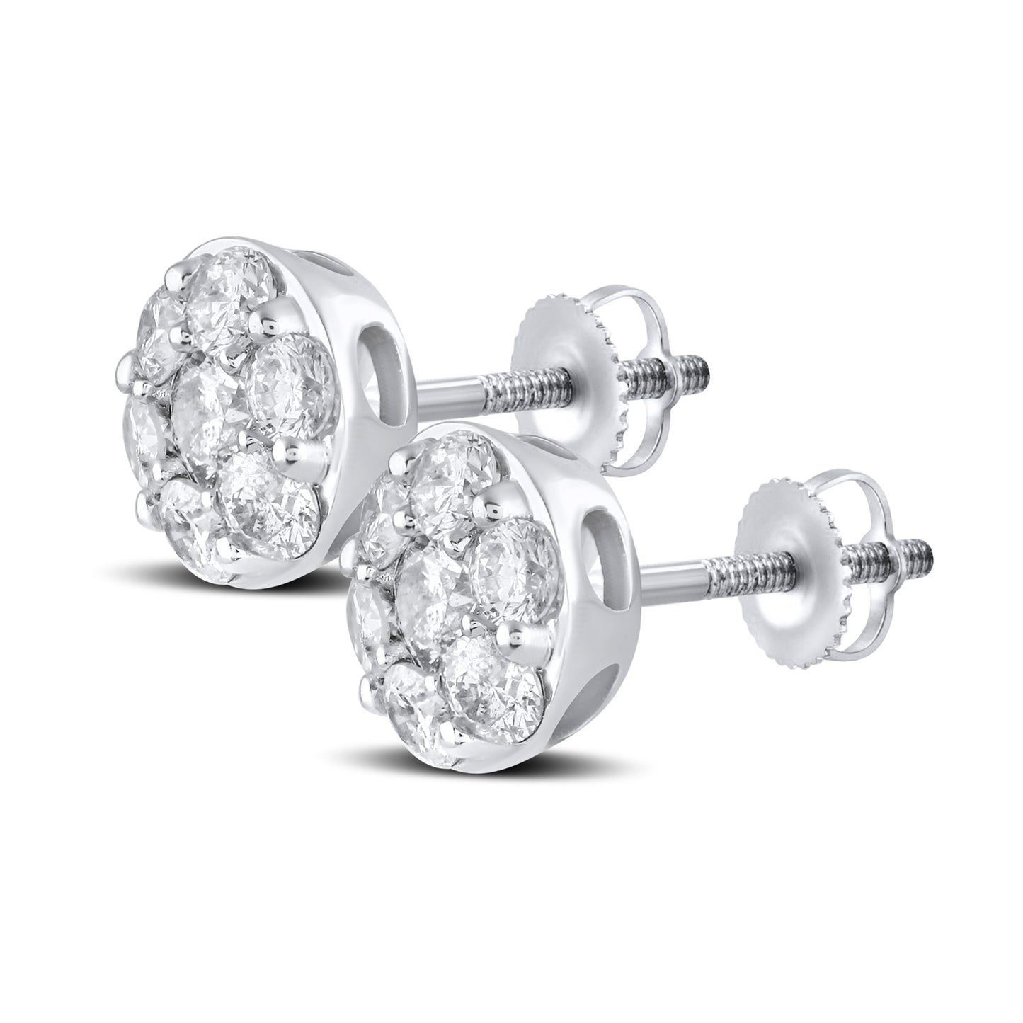 10kt White Gold 1 CTW Natural Diamond Earrings