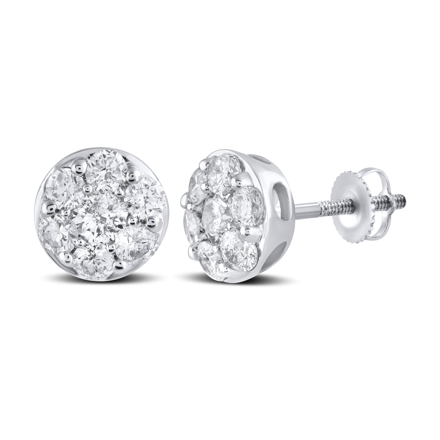 10kt White Gold 1 CTW Natural Diamond Earrings