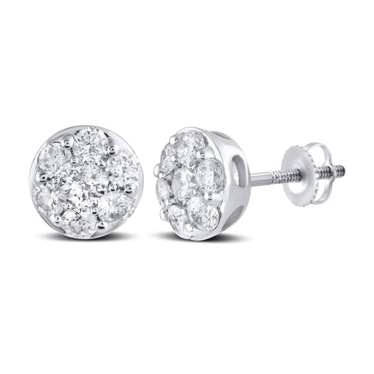 10kt White Gold 1 CTW Natural Diamond Earrings