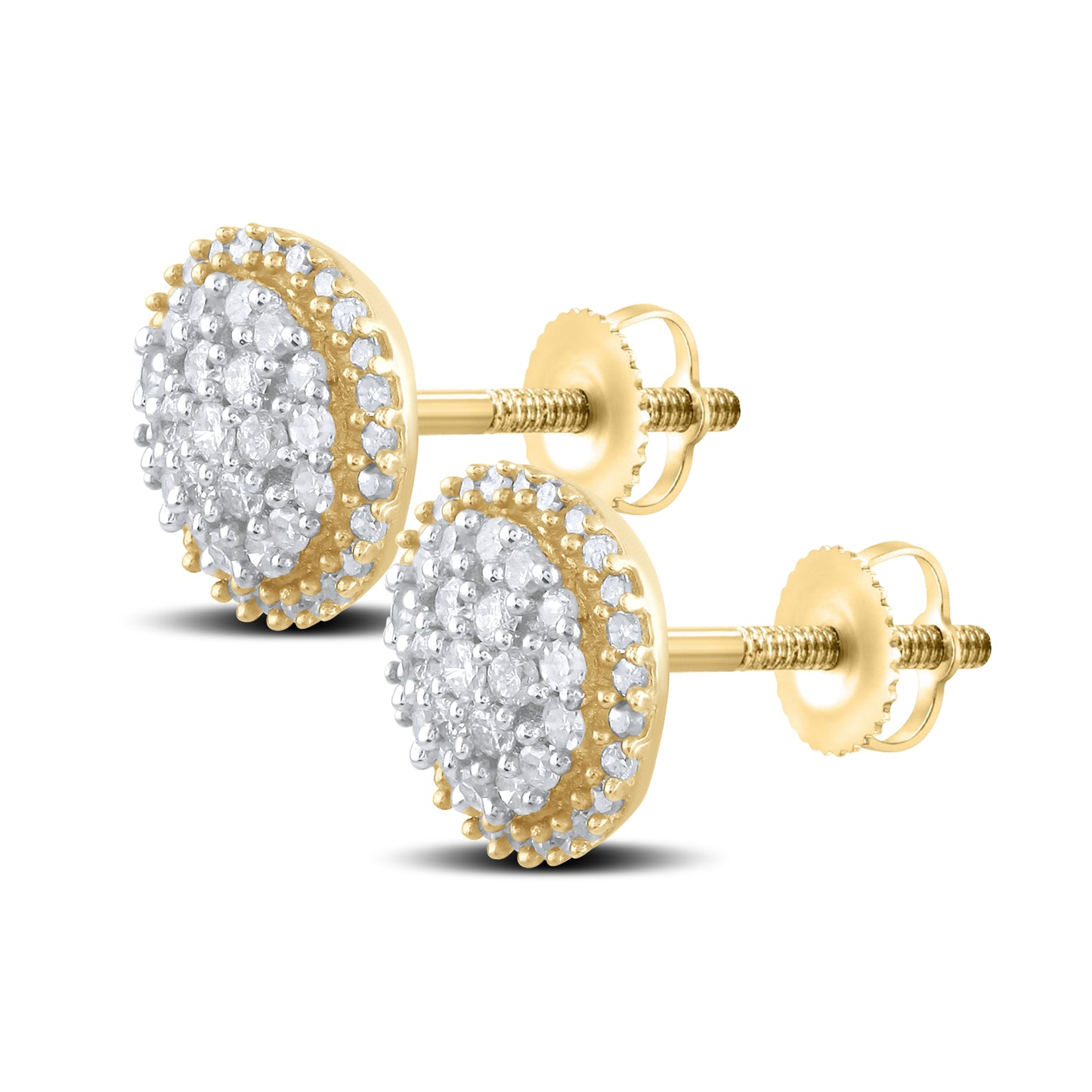 10kt Yellow Gold 0.50 CTW Natural Diamond Earrings