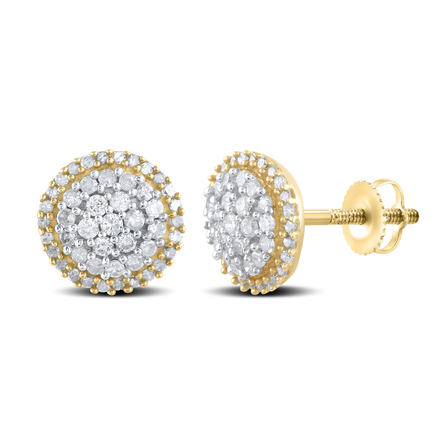10kt Yellow Gold 0.50 CTW Natural Diamond Earrings