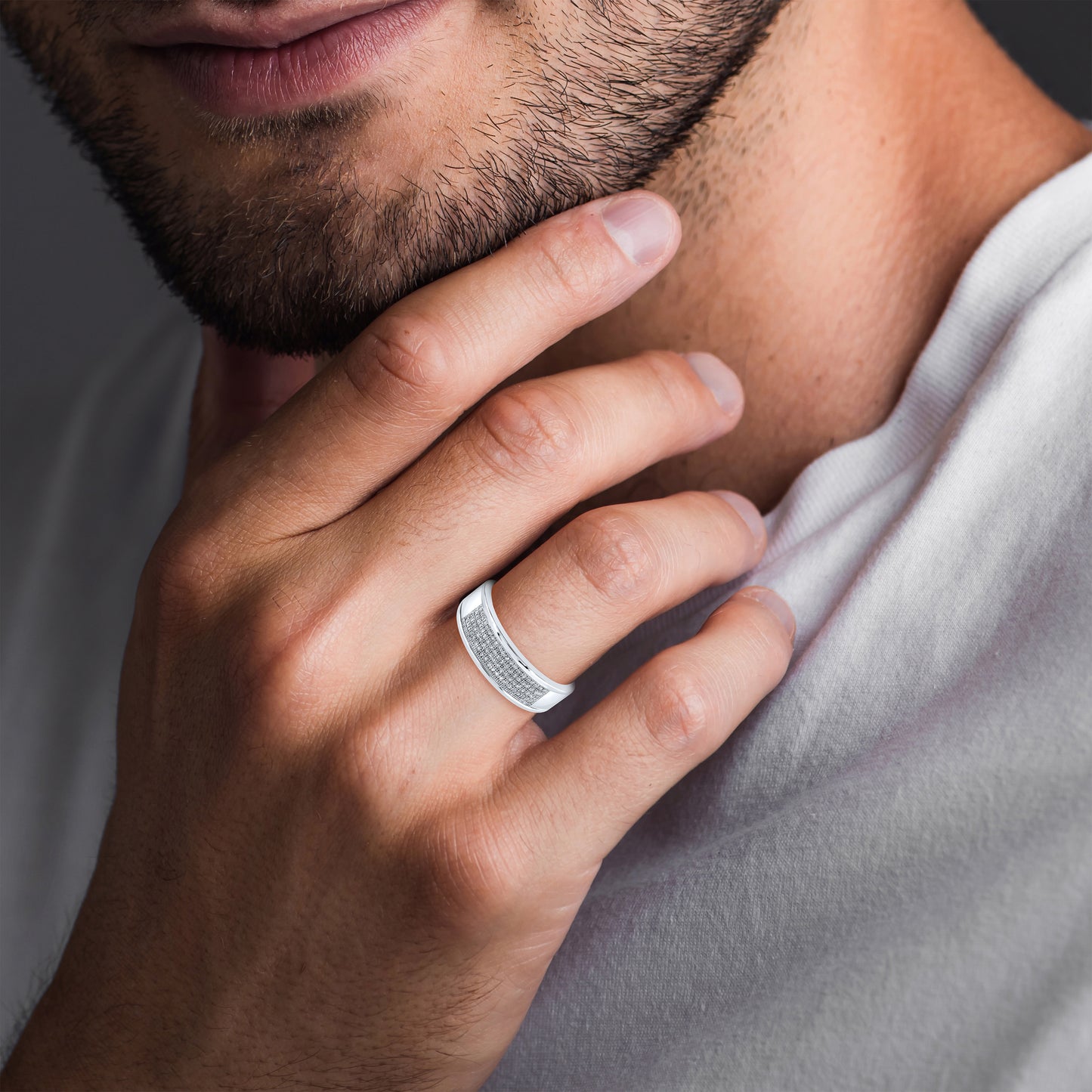 10kt White Gold 0.25 CTW Men’s Diamond Ring