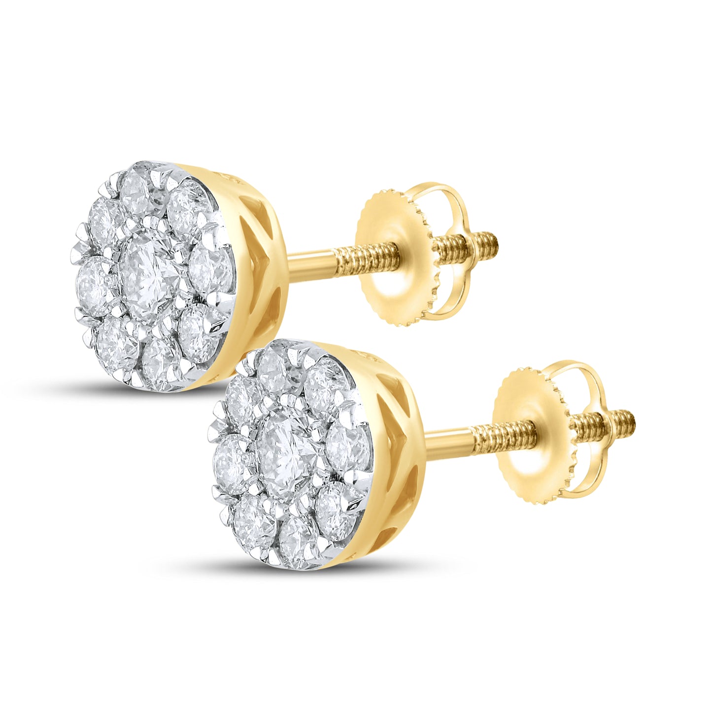 10kt Yellow Gold 0.75 CTW Natural Diamond Earrings