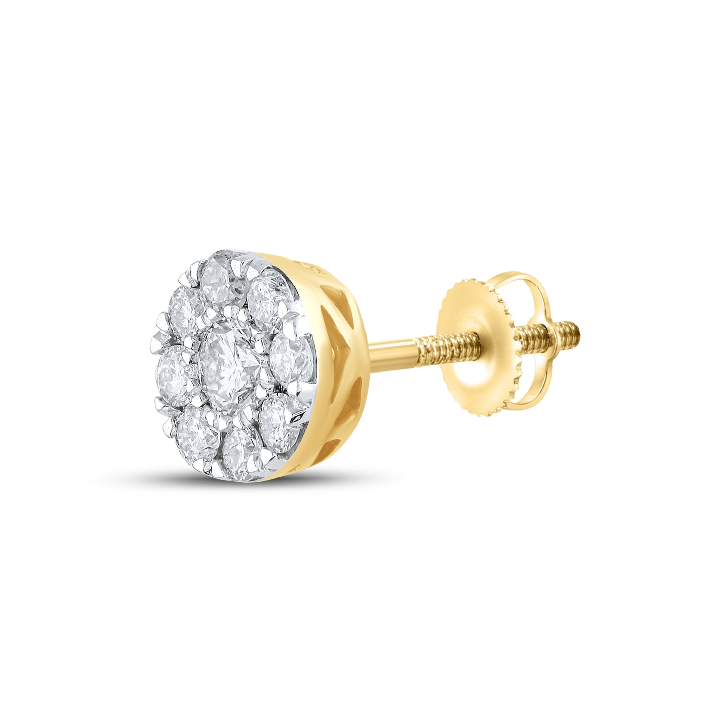 10kt Yellow Gold 0.75 CTW Natural Diamond Earrings