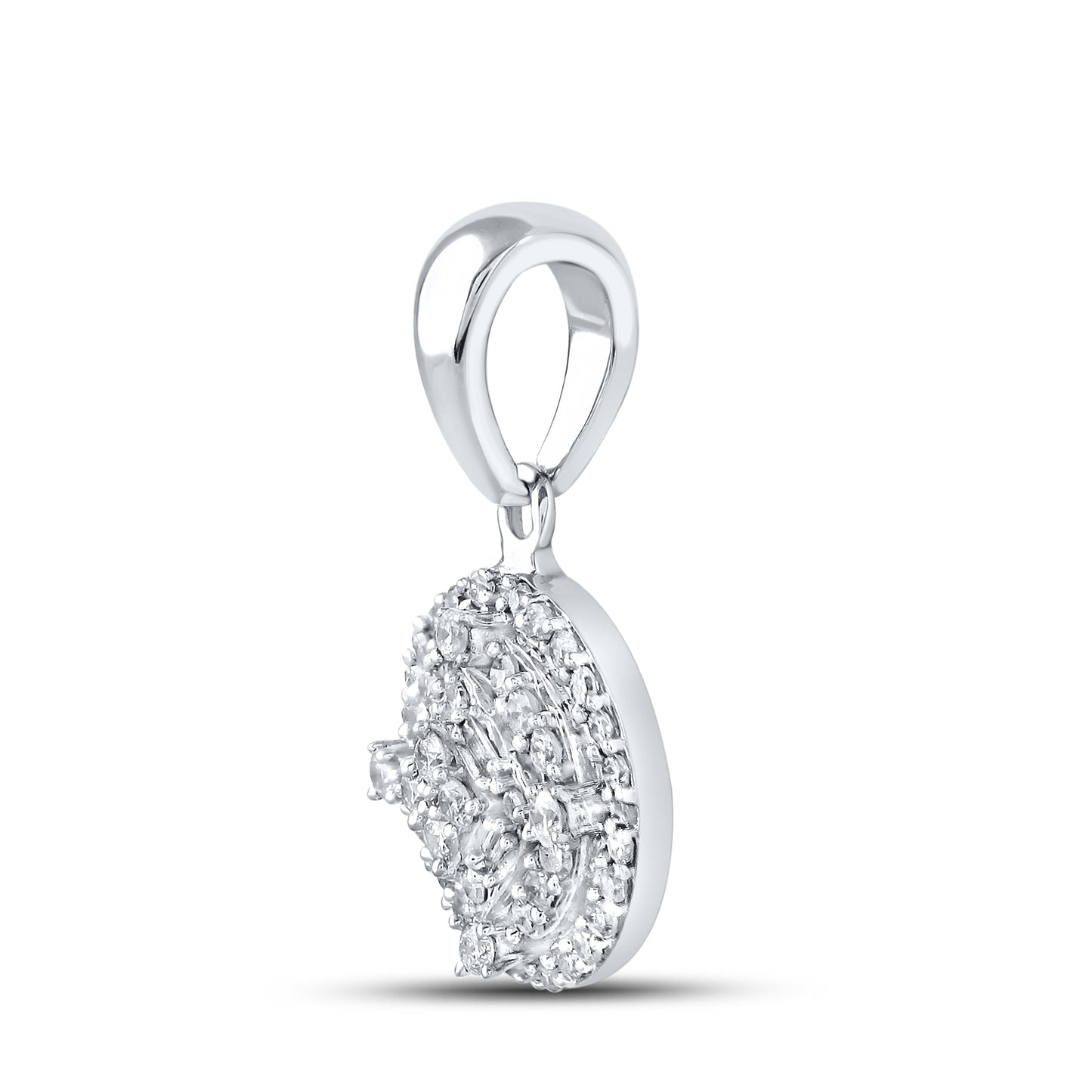 10kt White Gold 0.43 CTW Diamond Pendant With 10kt Chain
