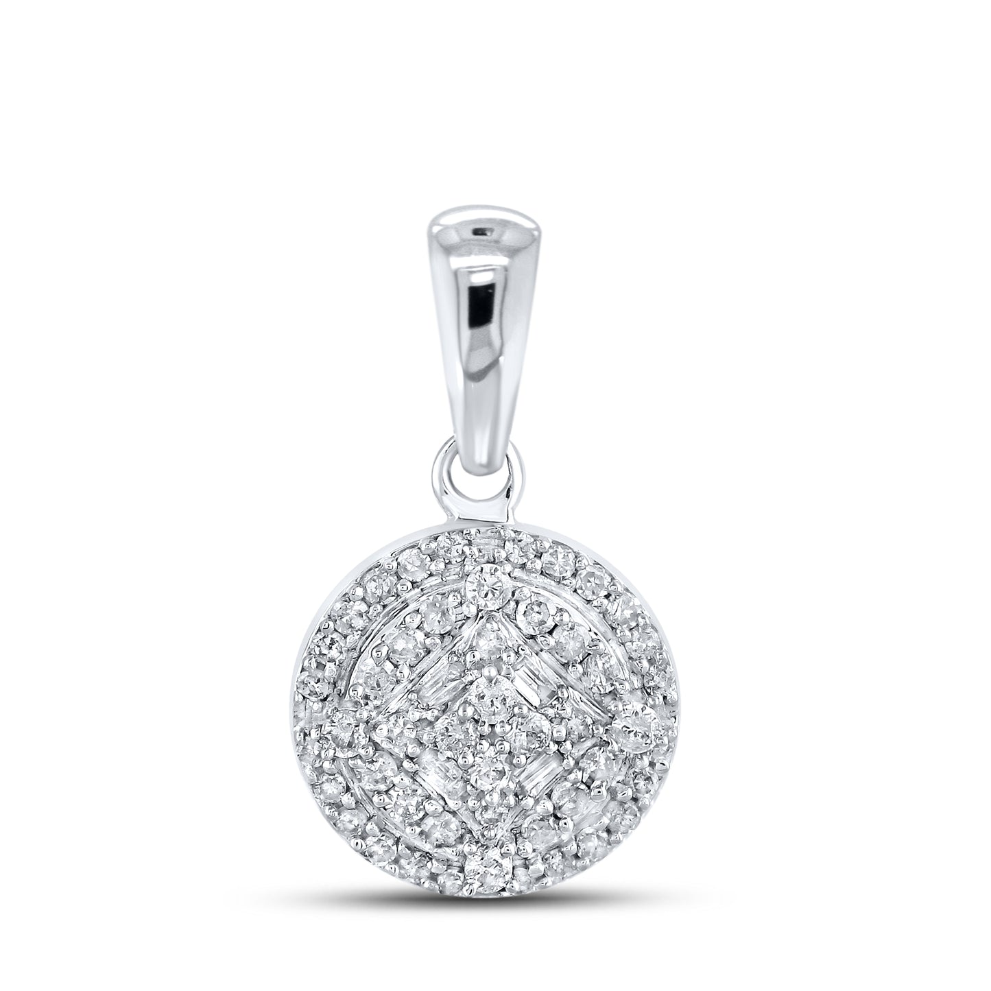 10kt White Gold 0.43 CTW Diamond Pendant With 10kt Chain
