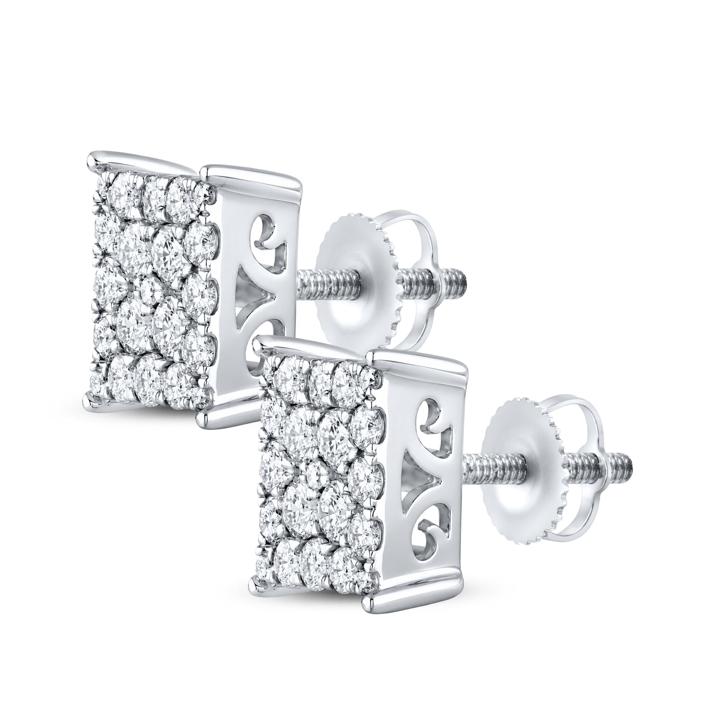 10kt White Gold 0.91 CTW Natural Diamond Earrings