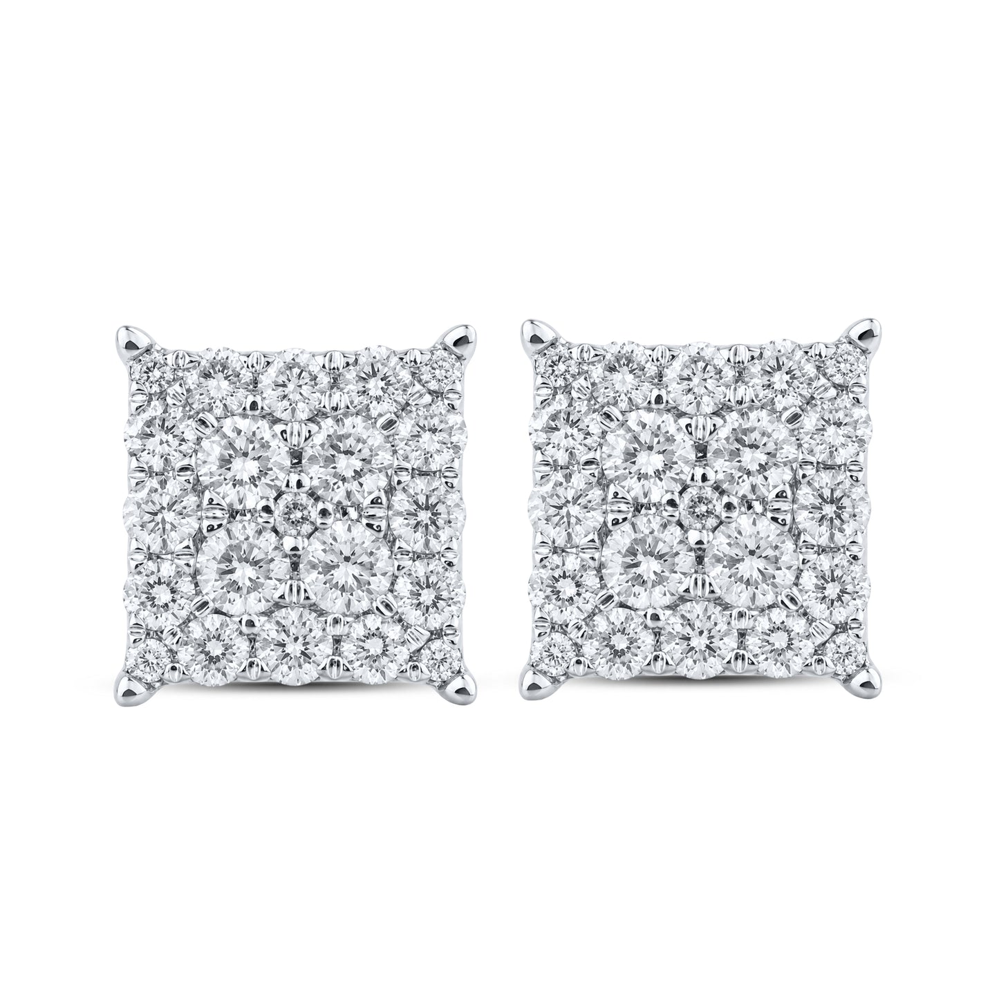 10kt White Gold 0.91 CTW Natural Diamond Earrings