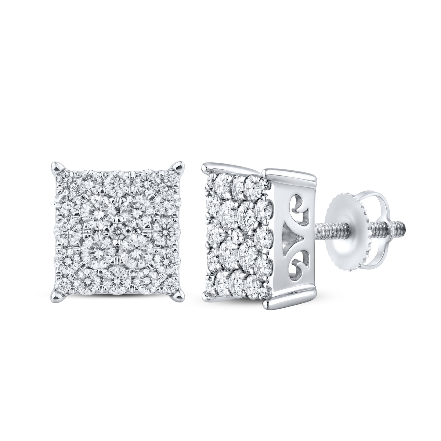 10kt White Gold 0.91 CTW Natural Diamond Earrings