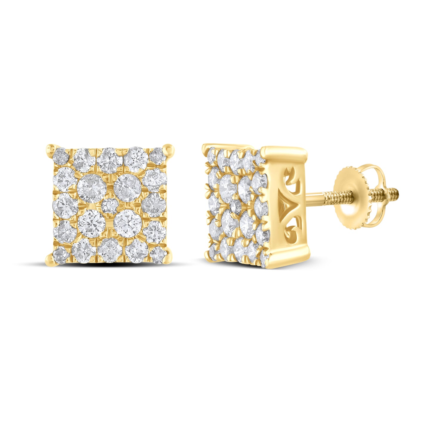 10kt Yellow Gold 0.89 CTW Natural Diamond Earrings