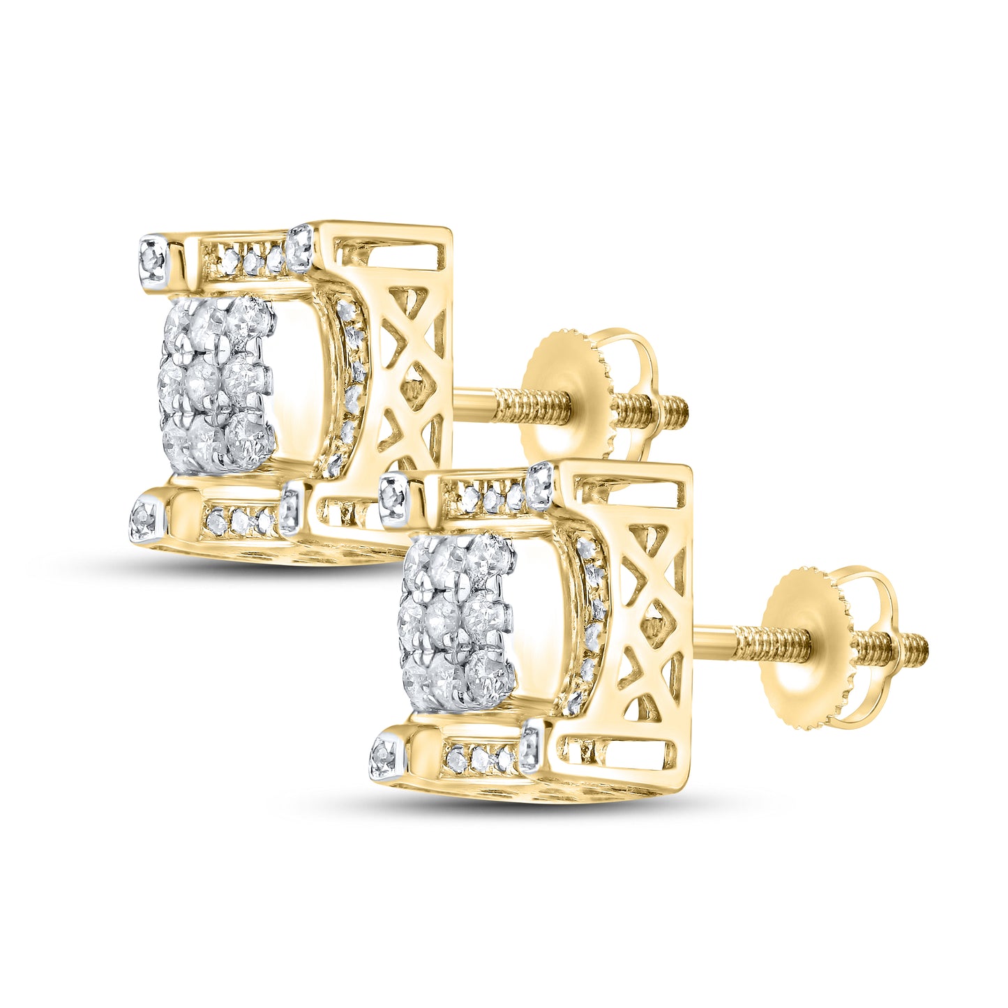10kt Yellow Gold  0.46 CTW Natural Diamond Earrings