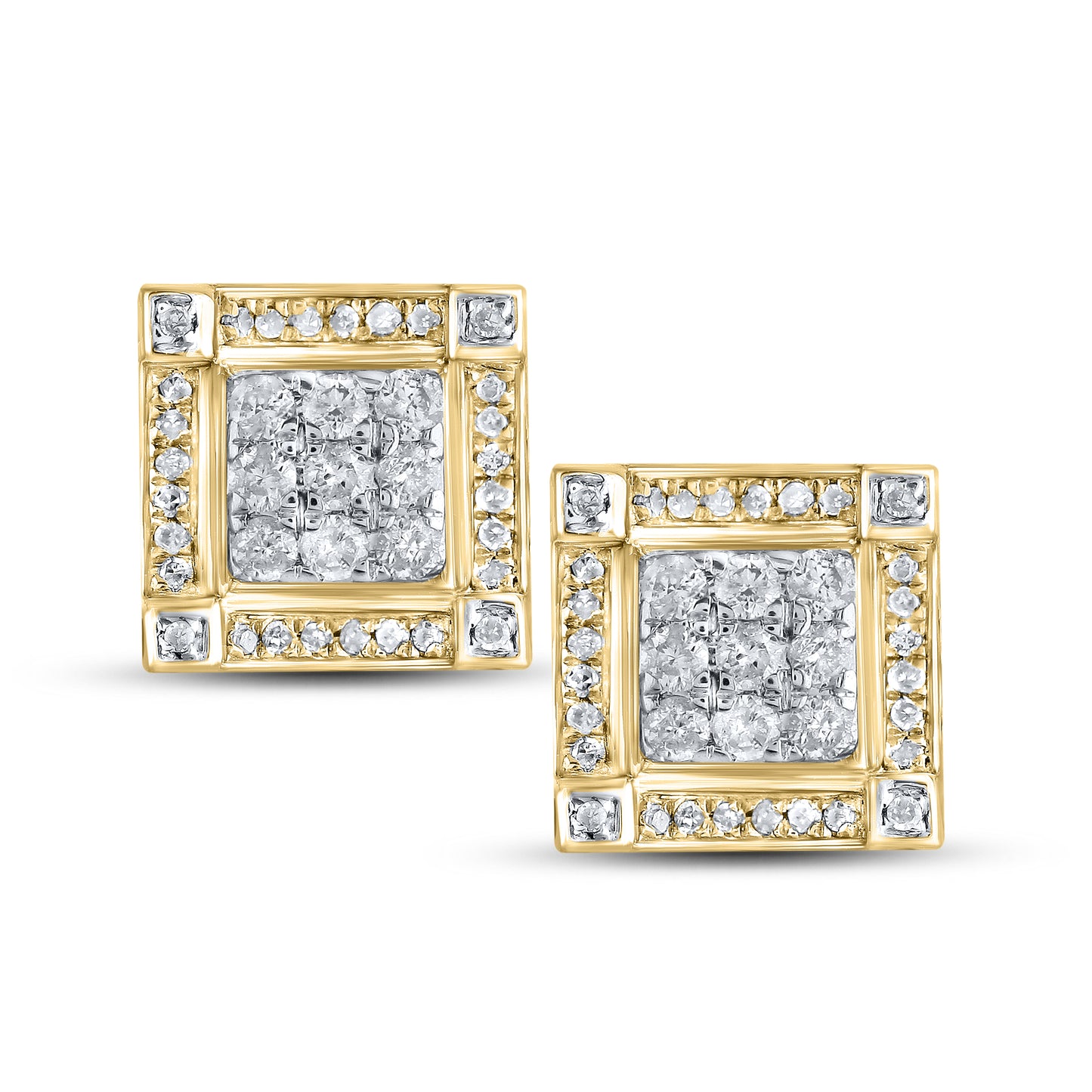 10kt Yellow Gold  0.46 CTW Natural Diamond Earrings