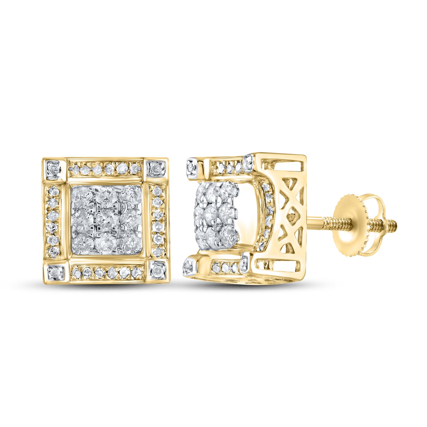 10kt Yellow Gold  0.46 CTW Natural Diamond Earrings