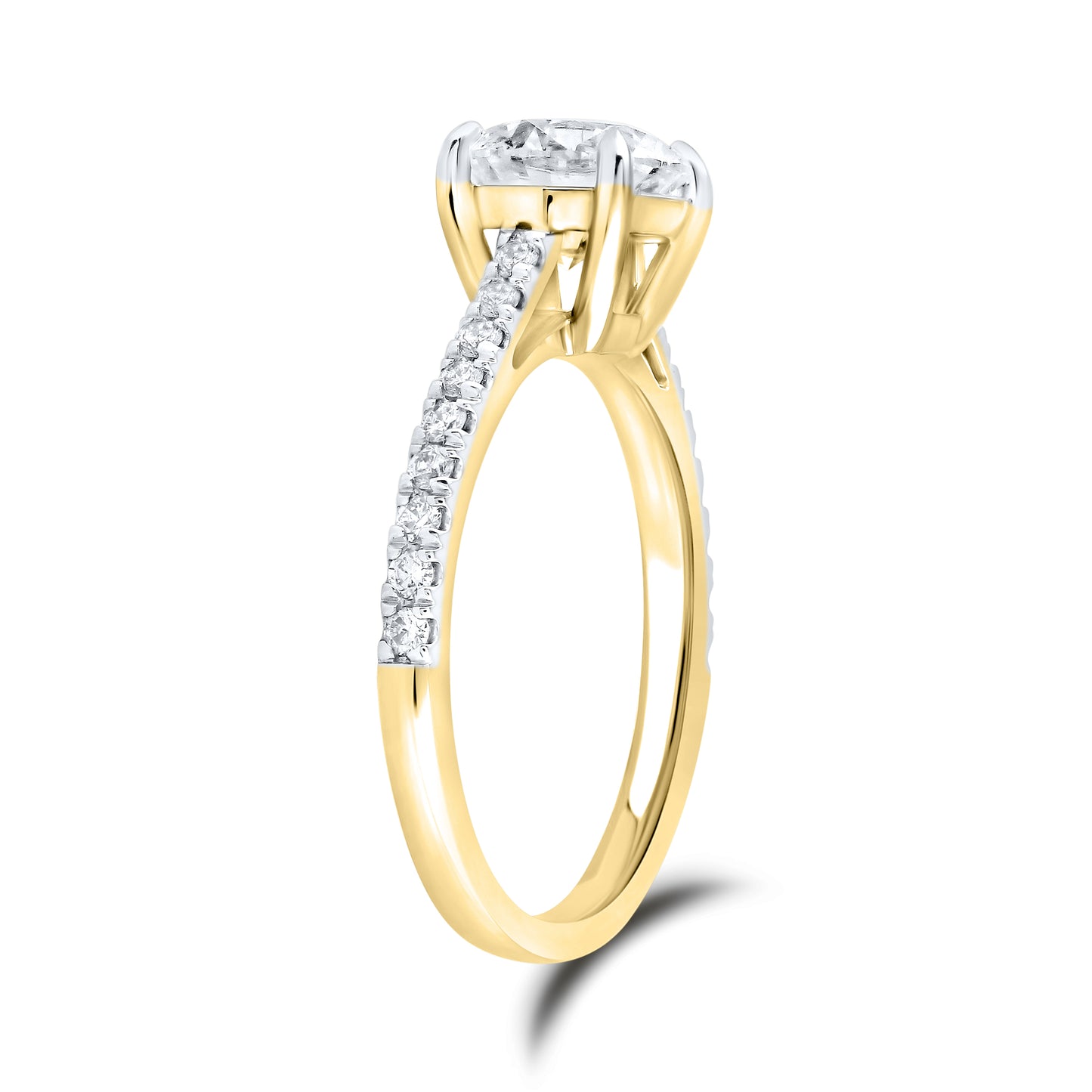14kt Yellow Gold 1.75 CTW Round Lab Diamond Ring