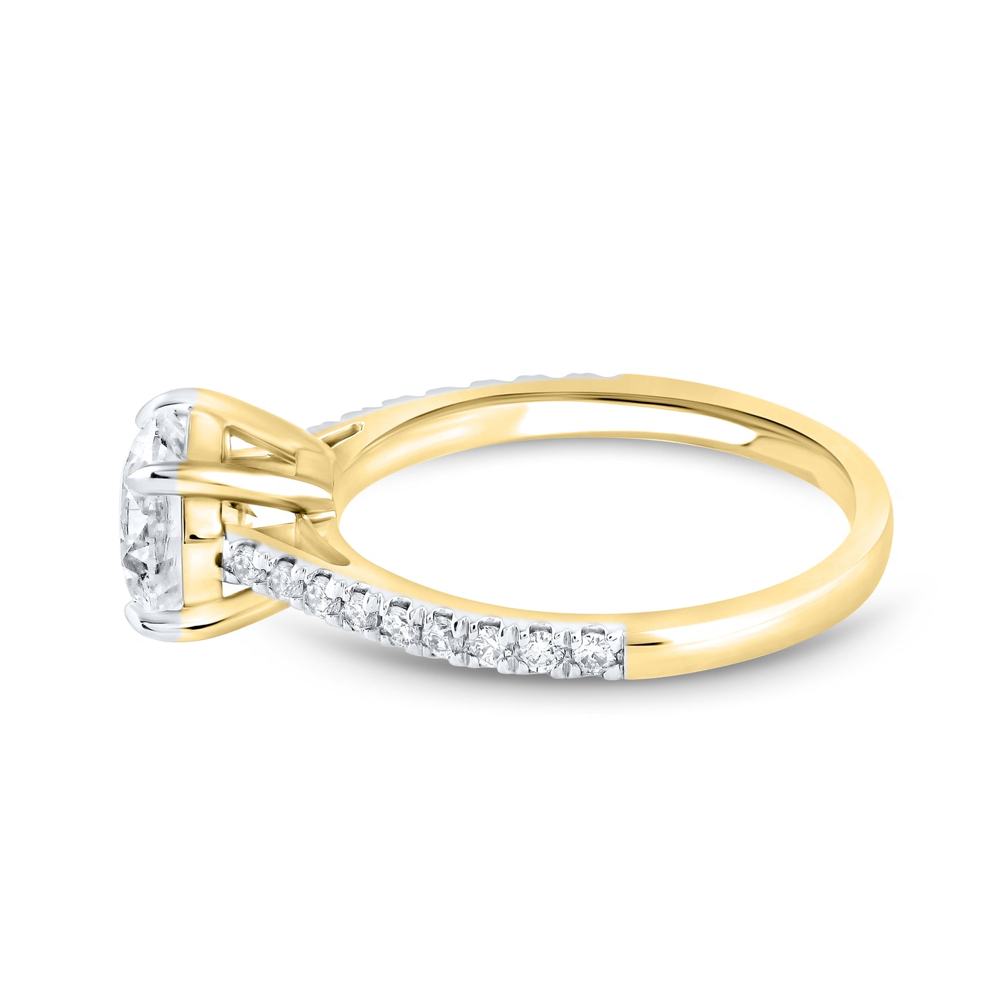 14kt Yellow Gold 1.75 CTW Round Lab Diamond Ring