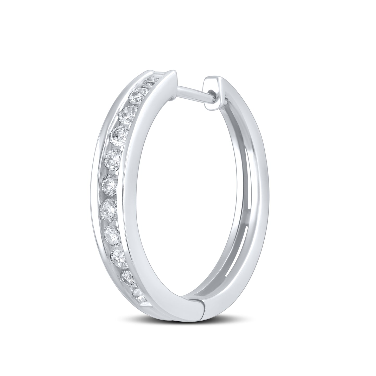 14kt White Gold 0.78 ctw Diamond Hoops