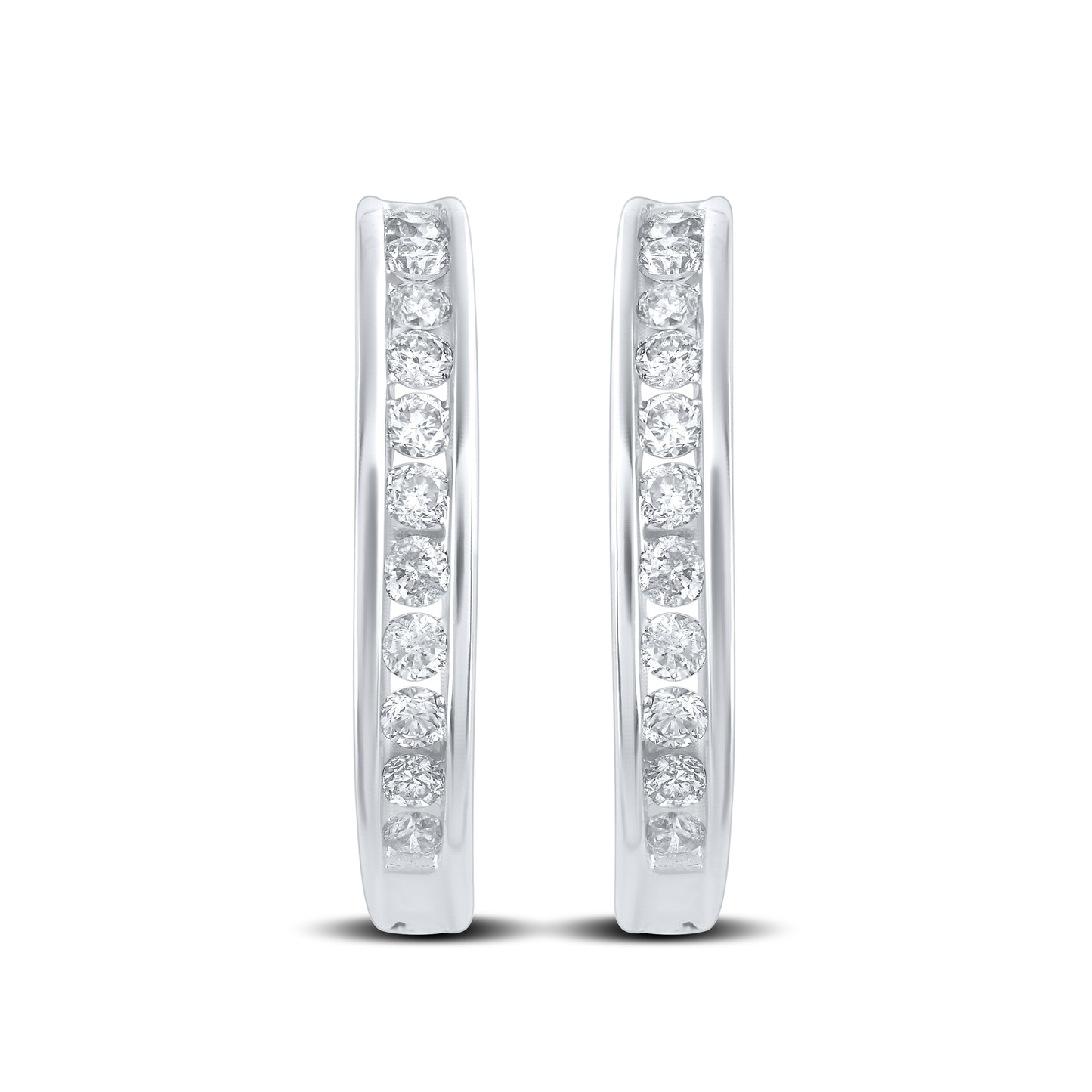 14kt White Gold 0.78 ctw Diamond Hoops