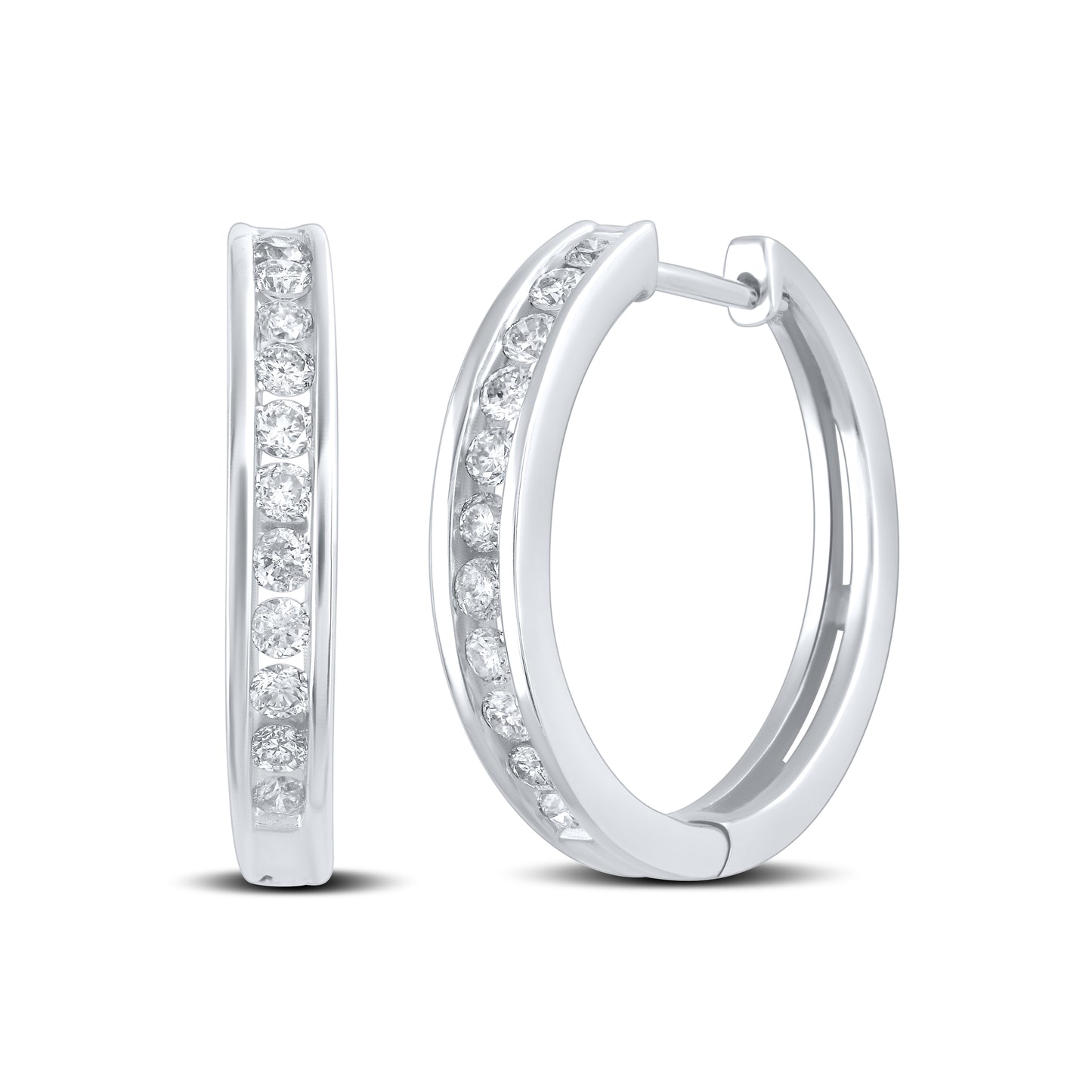 14kt White Gold 0.78 ctw Diamond Hoops