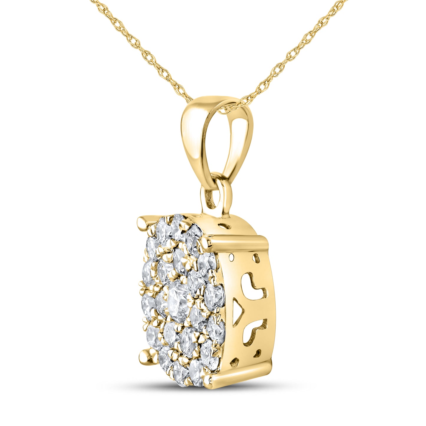 10kt Yellow Gold 0.77 CTW Natural Diamond Pendant