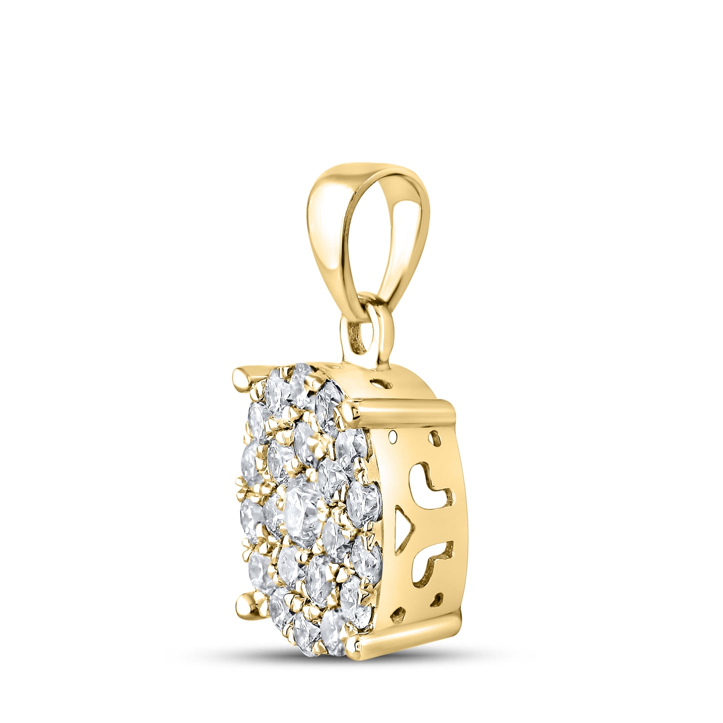 10kt Yellow Gold 0.77 CTW Natural Diamond Pendant