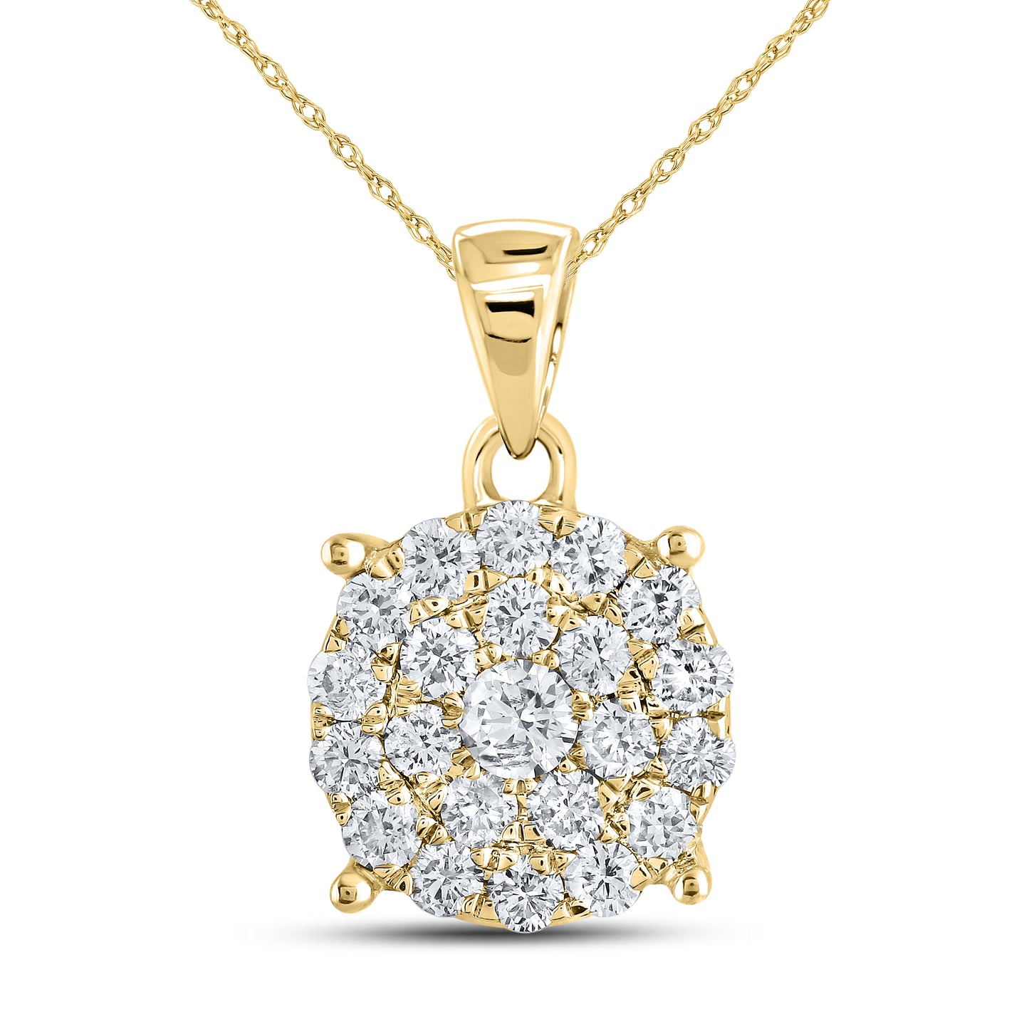 10kt Yellow Gold 0.77 CTW Natural Diamond Pendant