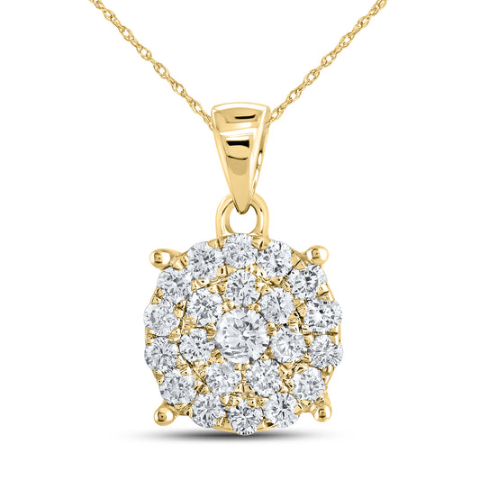 10kt Yellow Gold 0.77 CTW Natural Diamond Pendant