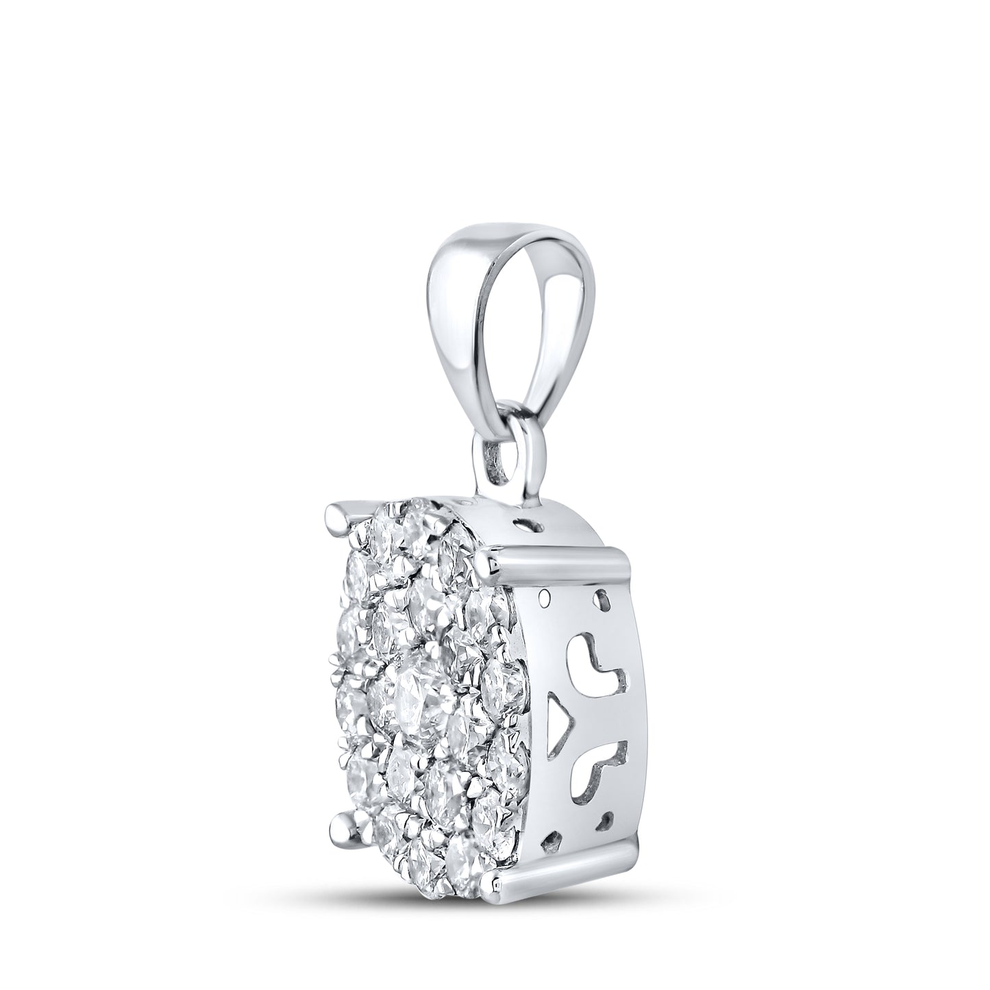10kt White Gold 1.04 CTW Diamond Pendant With 10kt Chain