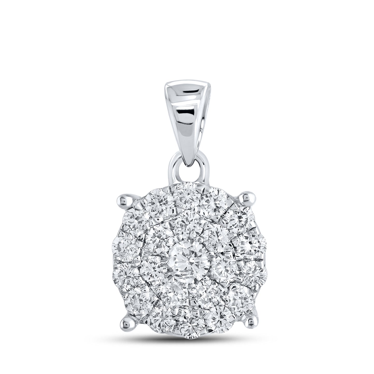 10kt White Gold 1.04 CTW Diamond Pendant With 10kt Chain