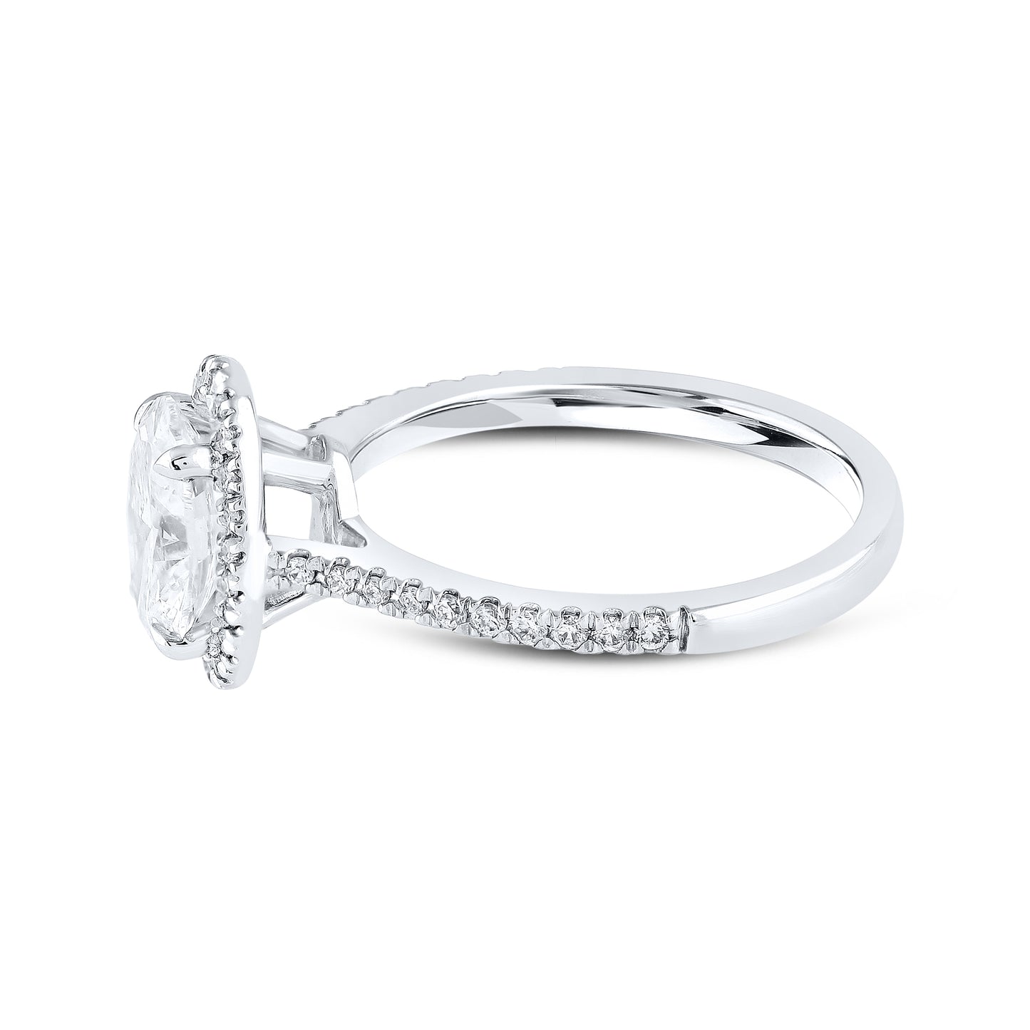 14kt White Gold 1.75 CTW Oval Lab Diamond Ring