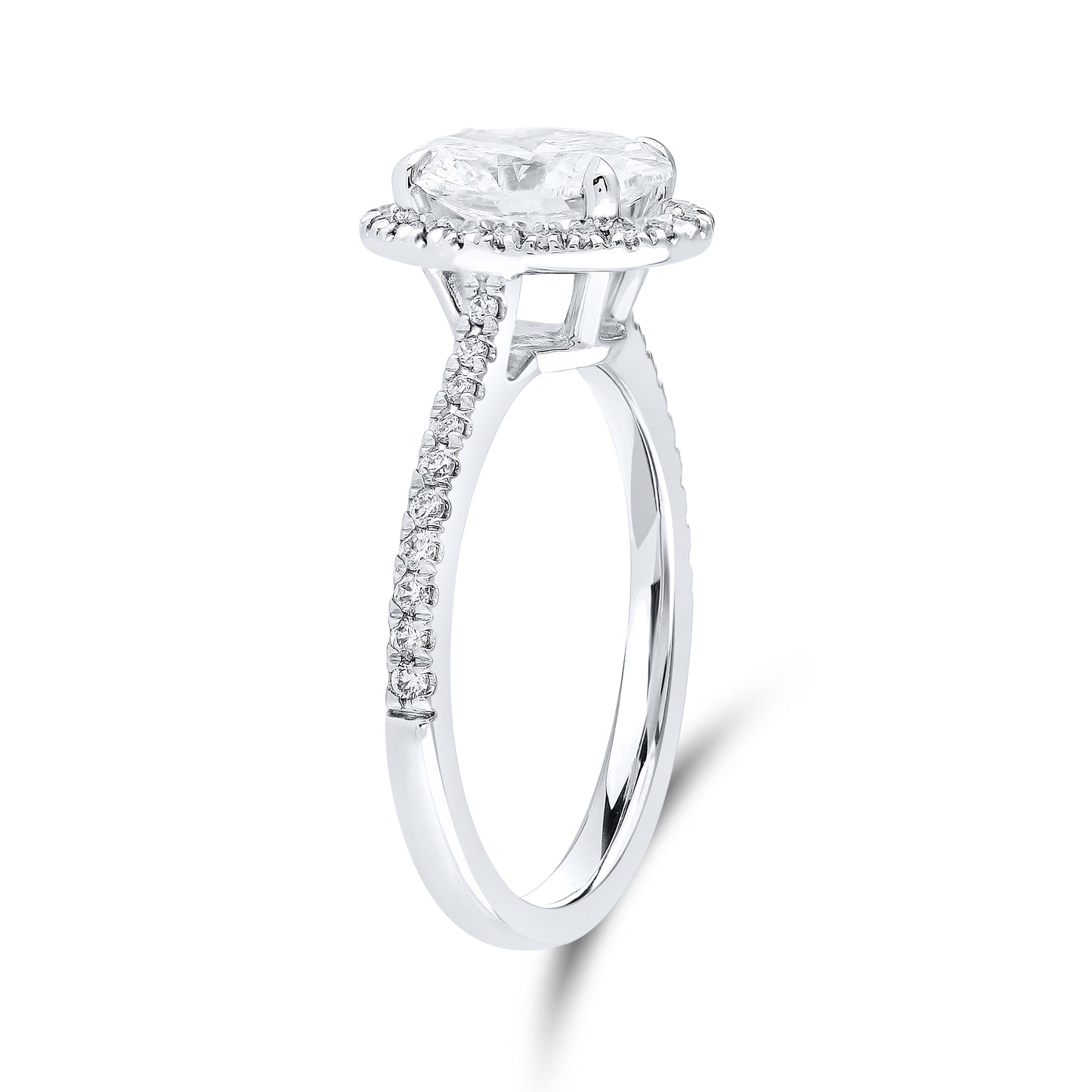 14kt White Gold 1.75 CTW Oval Lab Diamond Ring